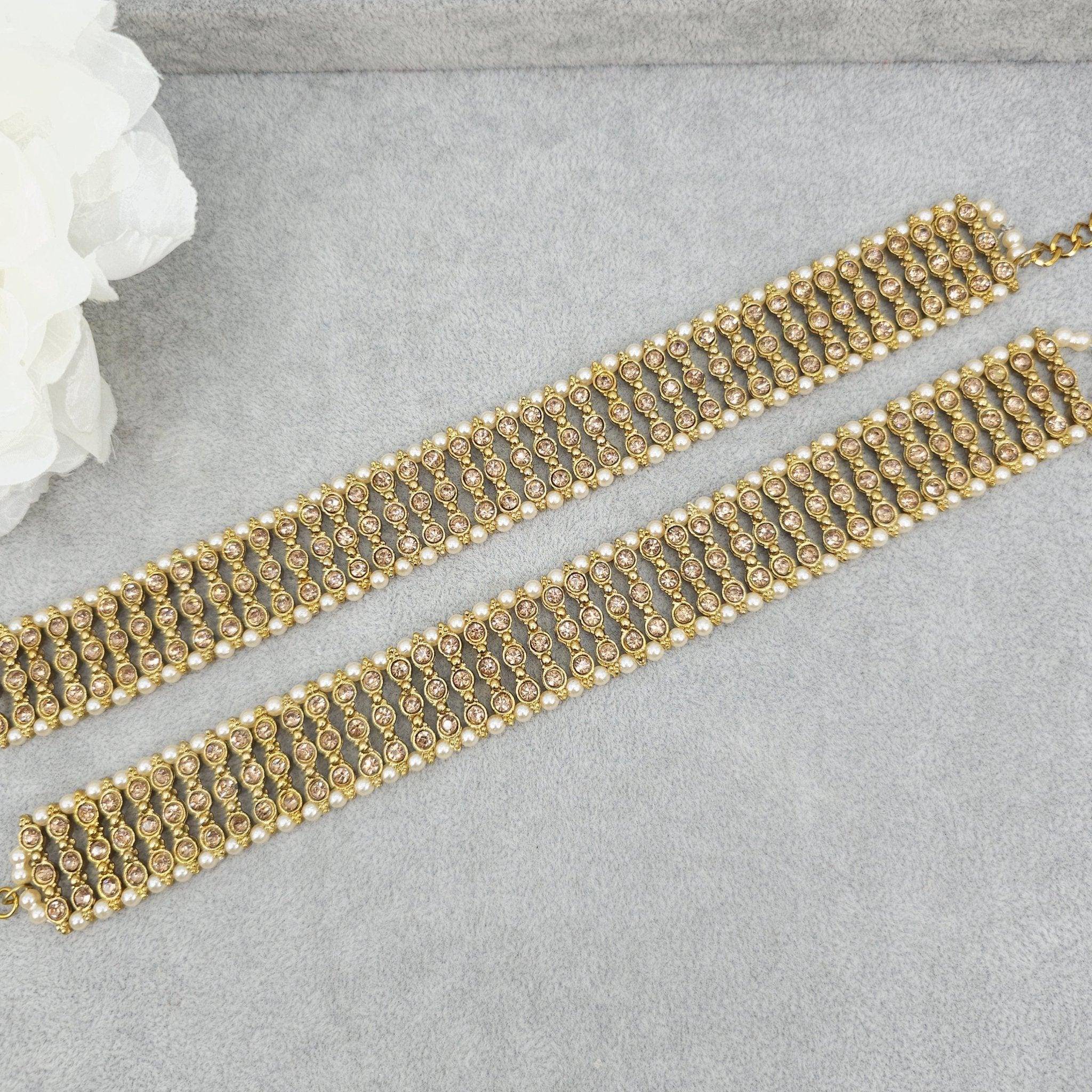 Arohi Anklets Gold Polki Anklets – Anklet | Fancy Fab Jewels UK