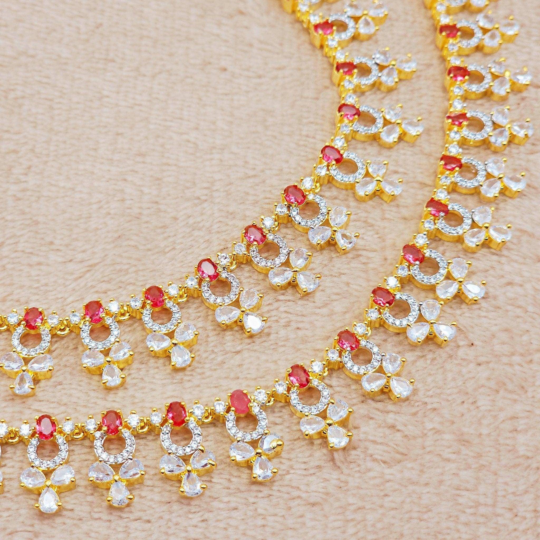 Navin Anklets - Gold Ruby – Anklet | Fancy Fab Jewels UK
