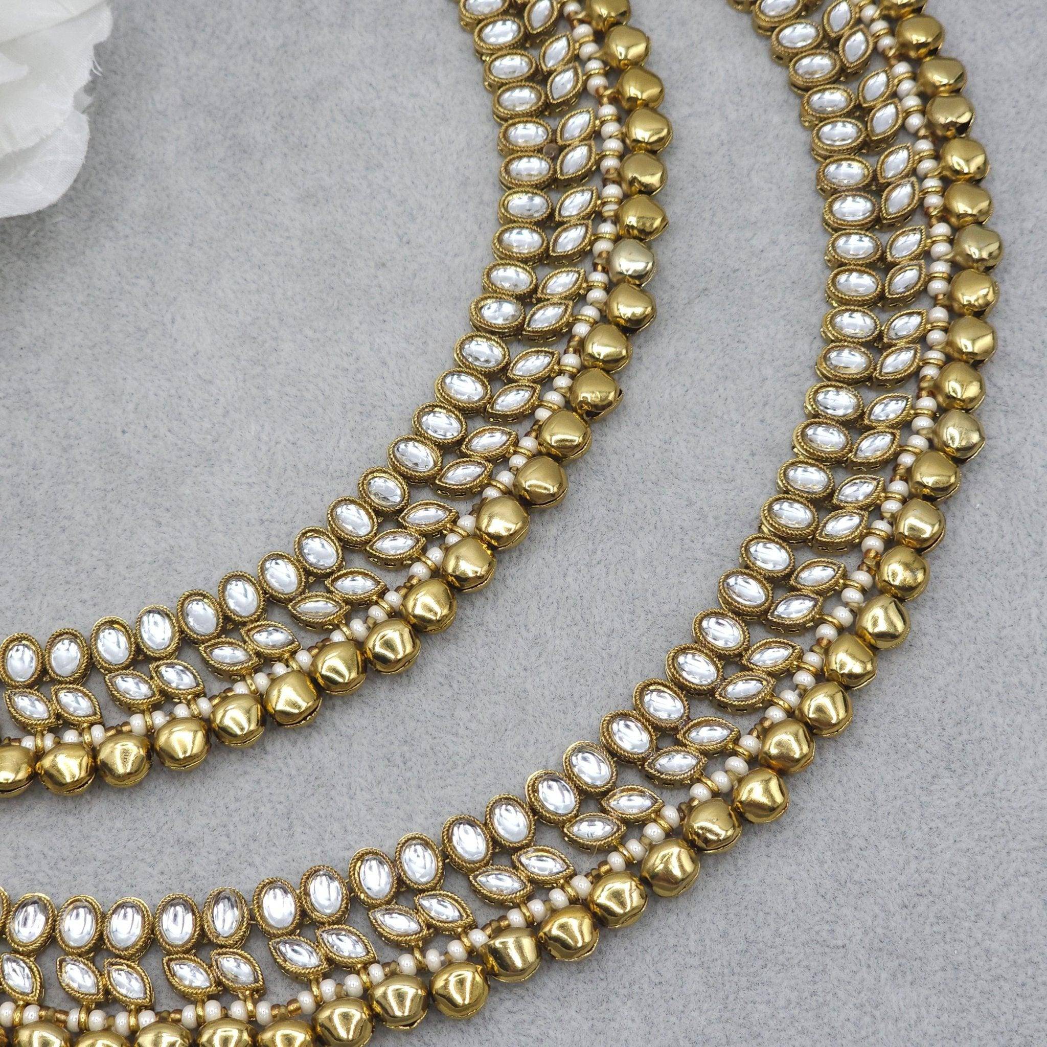 Rajna Bridal Kundan Stone Anklets with Bell detailed Payal – Anklet | Fancy Fab Jewels UK