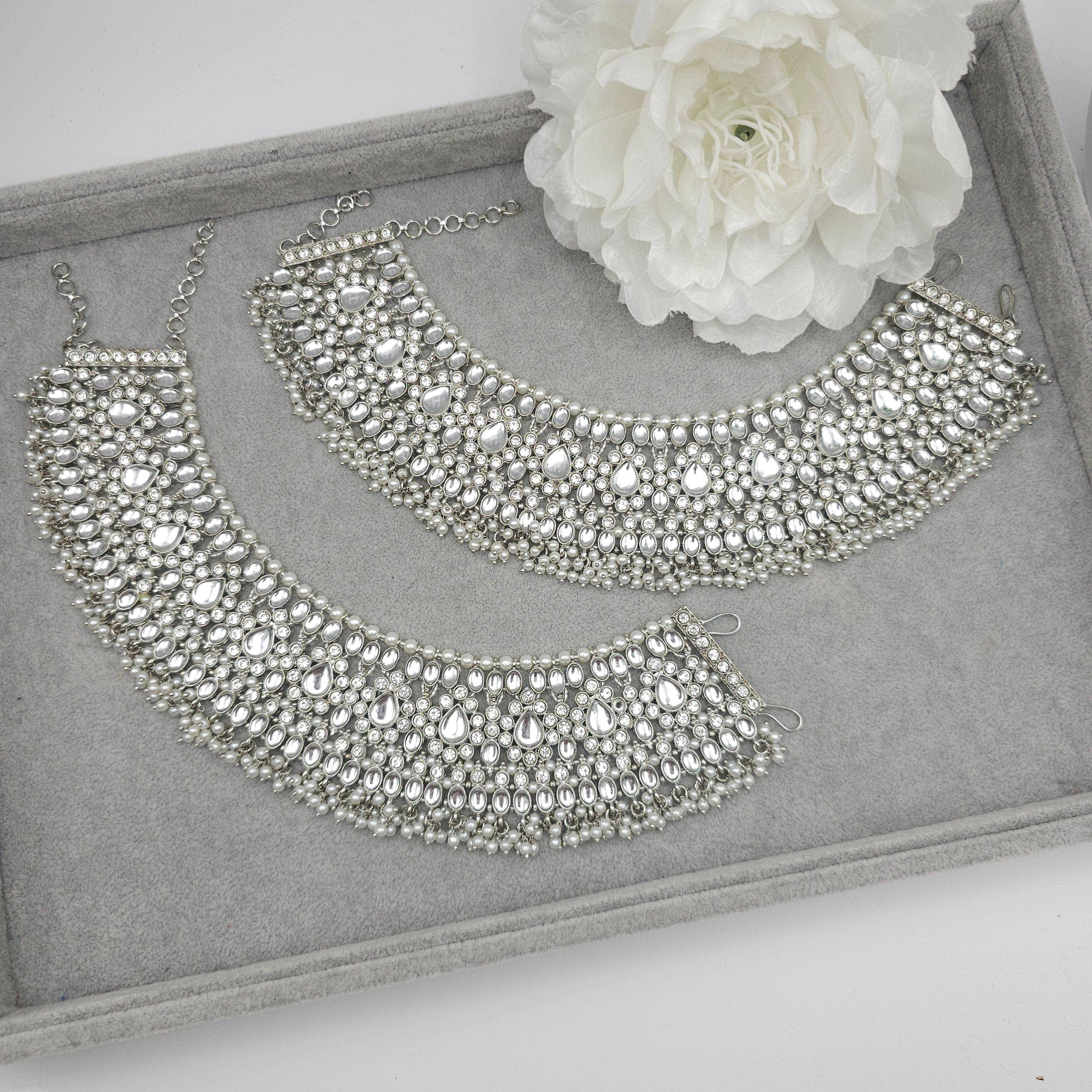 Sohni Heavy Bridal Anklets Silver – Anklet | Fancy Fab Jewels UK