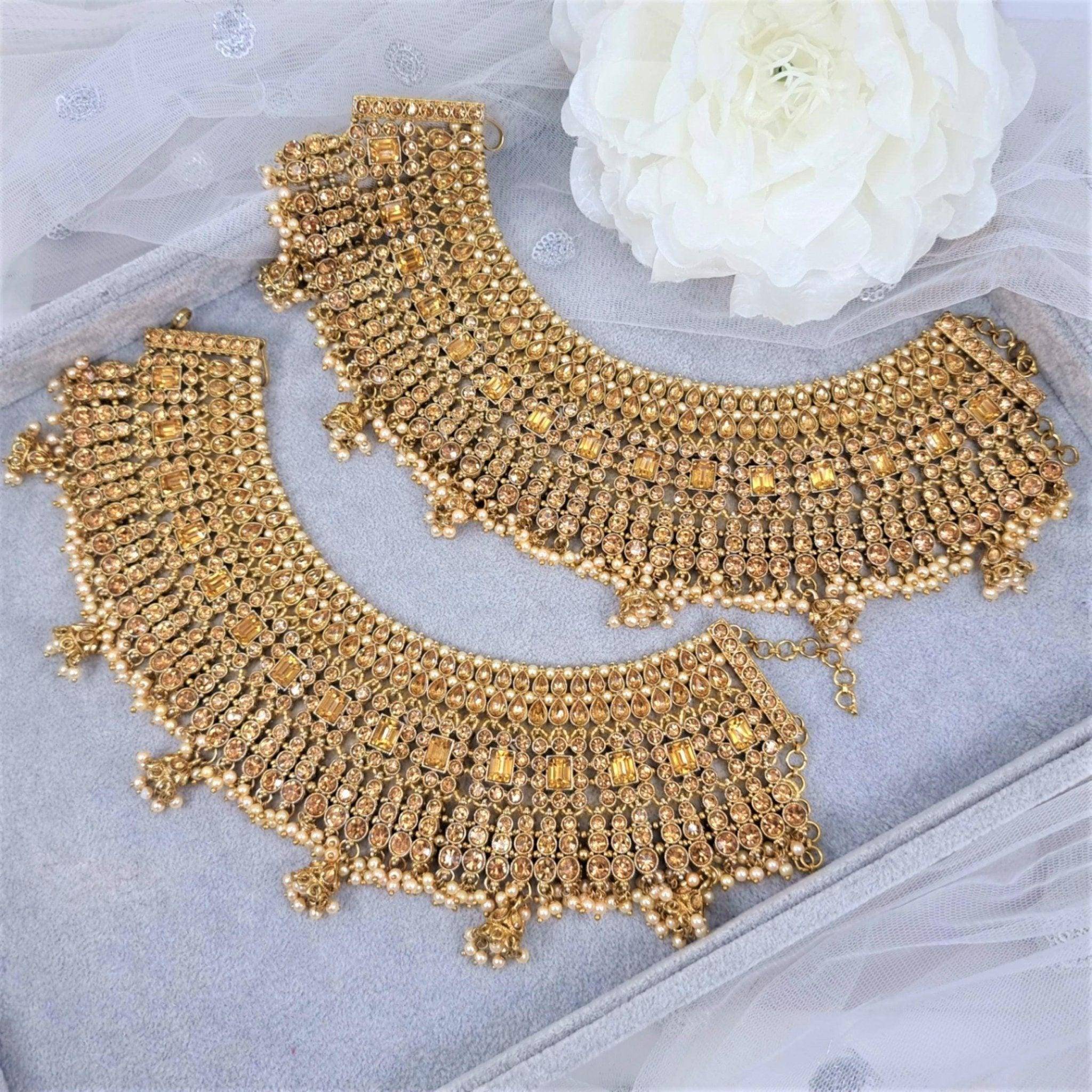 Sahiba Heavy Bridal Anklets – Anklet | Fancy Fab Jewels UK
