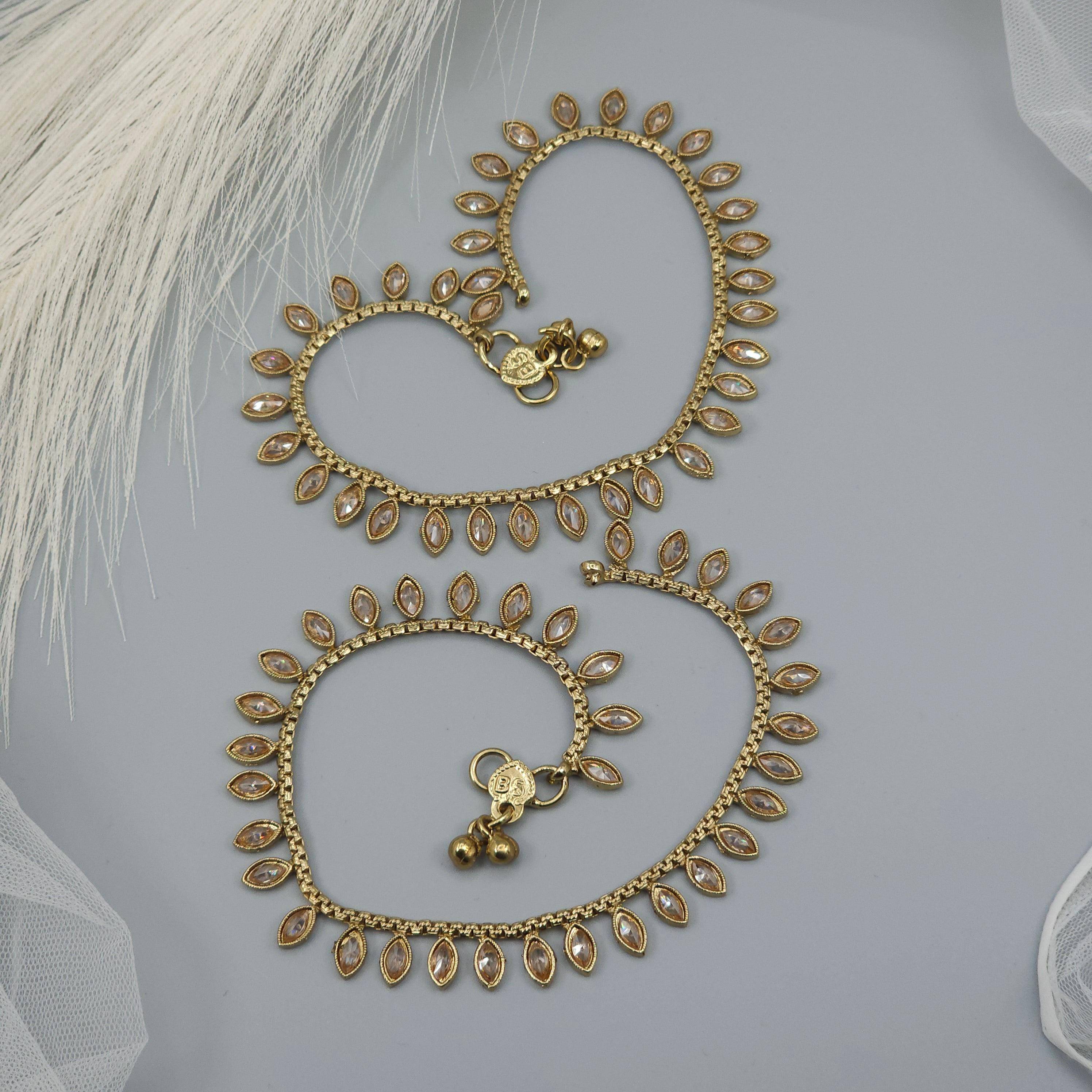 Suhana Vine Leafe Simple Anklets. – Anklet | Fancy Fab Jewels UK