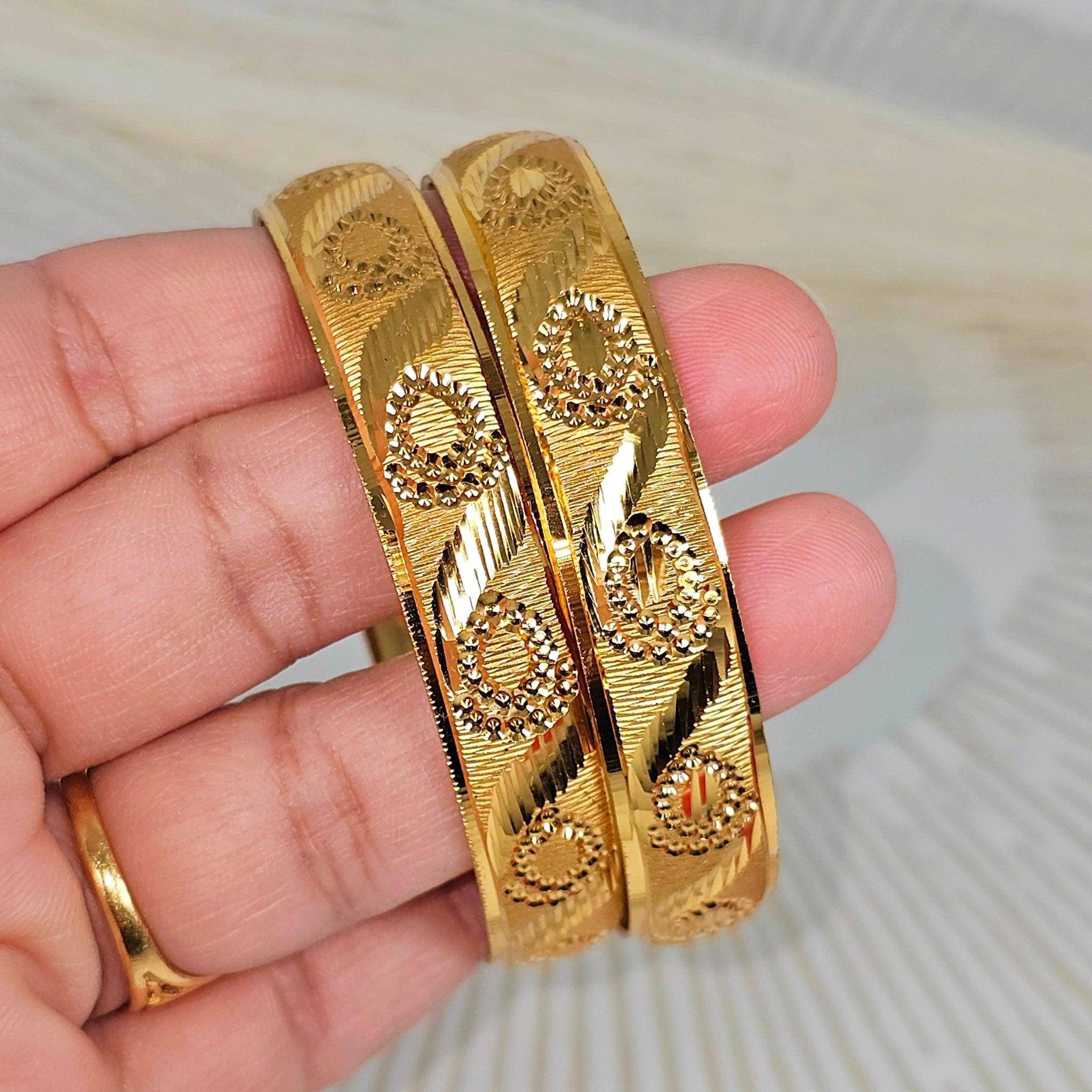 A Pair of Gold Plated Indian Bangles – Bangles | Fancy Fab Jewels UK