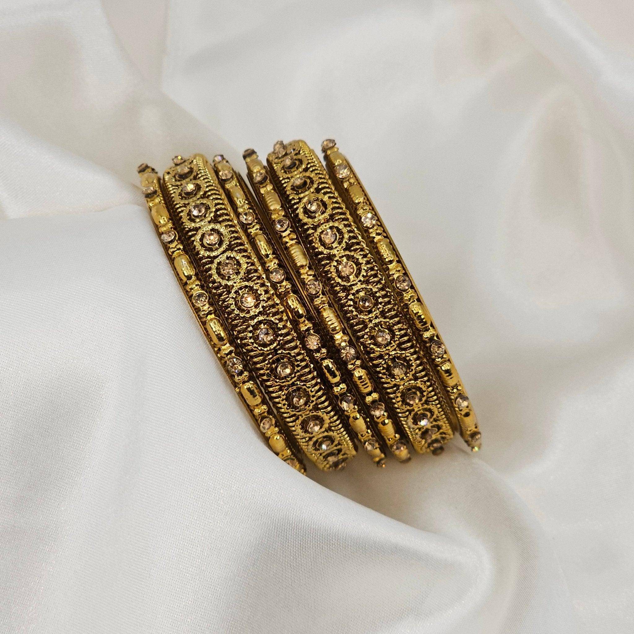 6 pcs Stone Studded Indian Bangles – Bangles | Fancy Fab Jewels UK