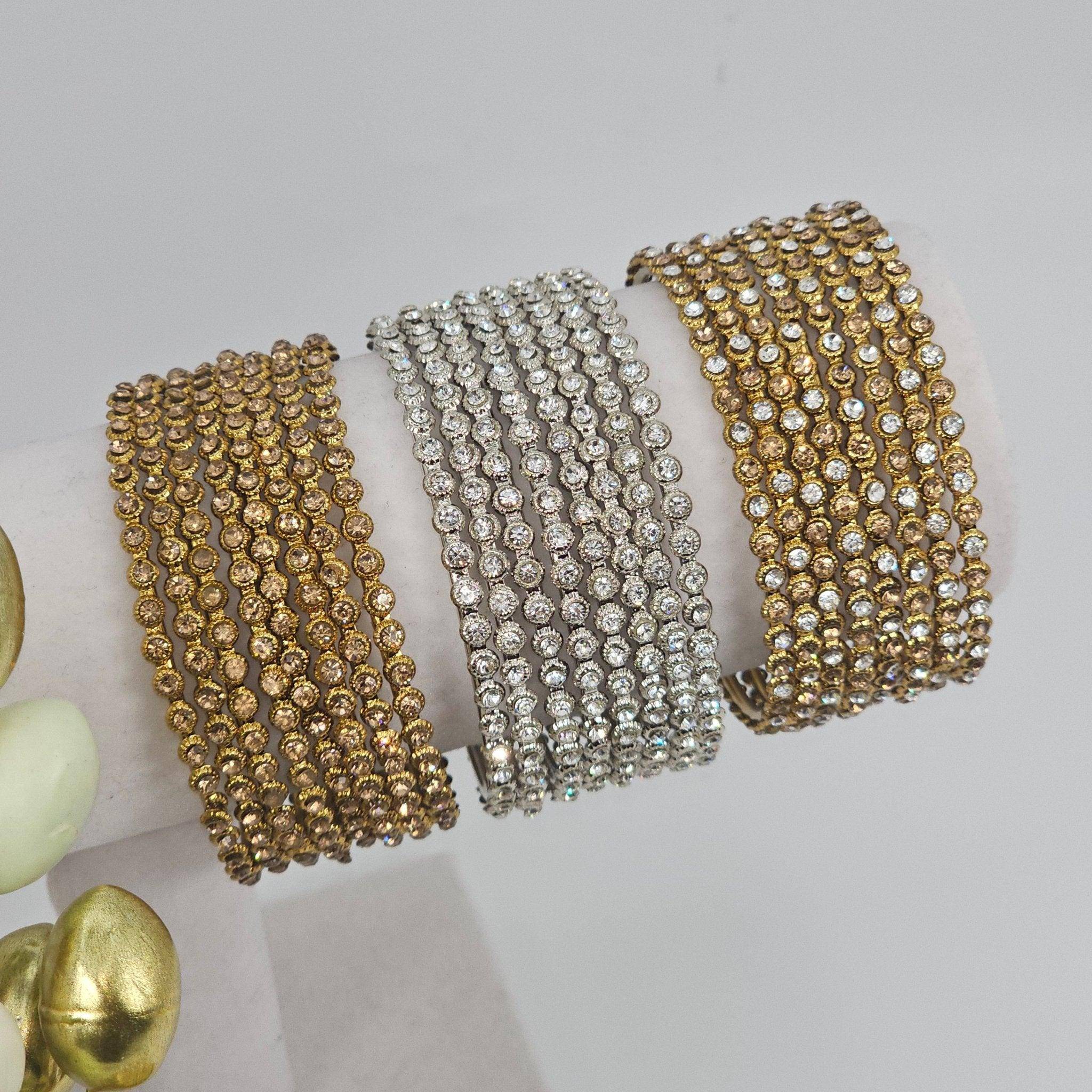 Pareena - 8 Pcs CZ Bangle Set – Bangles | Fancy Fab Jewels UK