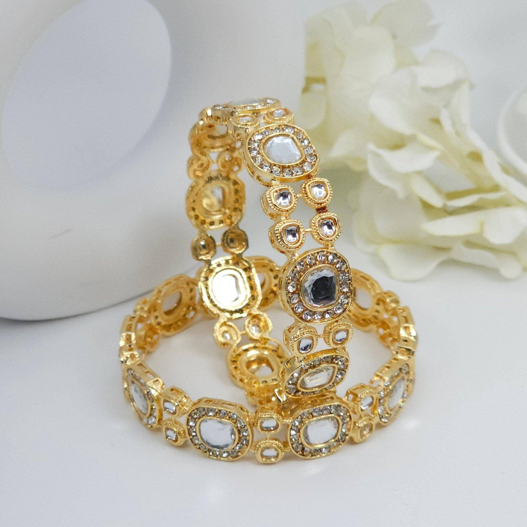 Pair of Kundan kangan Bangles – Bangles | Fancy Fab Jewels UK