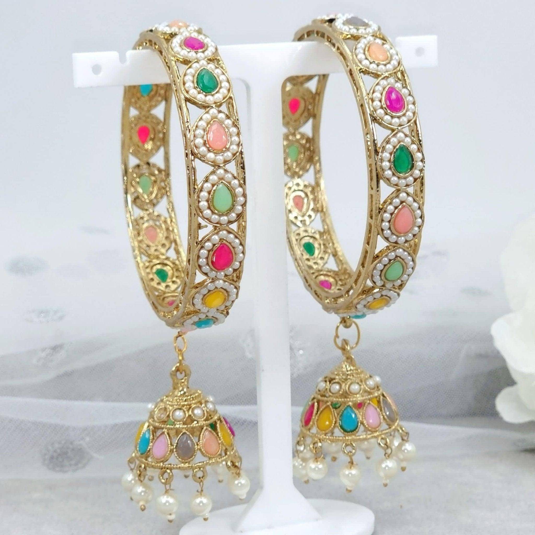 Rimi Multicolour Jhumka Bangles – Bangles | Fancy Fab Jewels UK