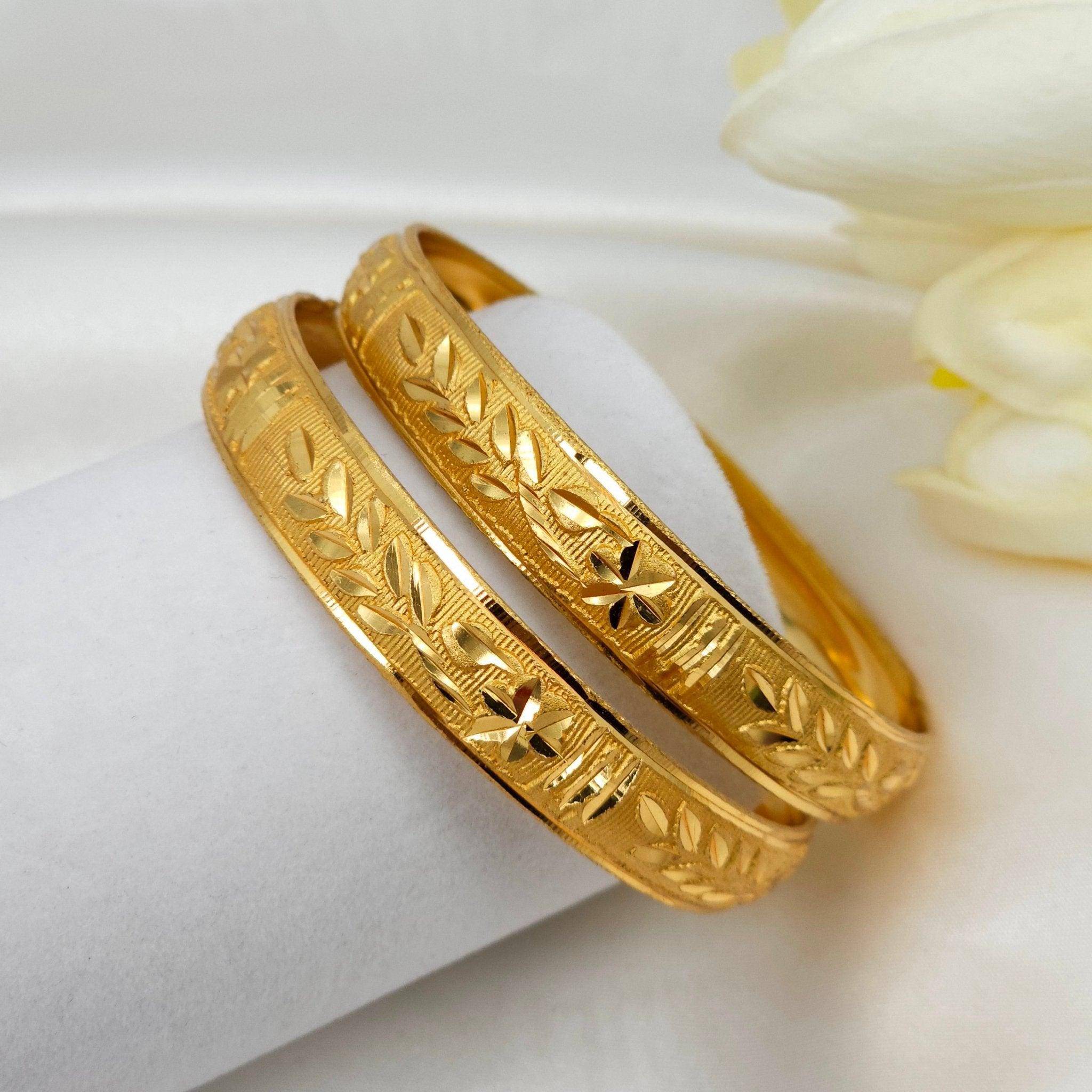 A Pair of Gold Plated Indian Bangles – Bangles | Fancy Fab Jewels UK