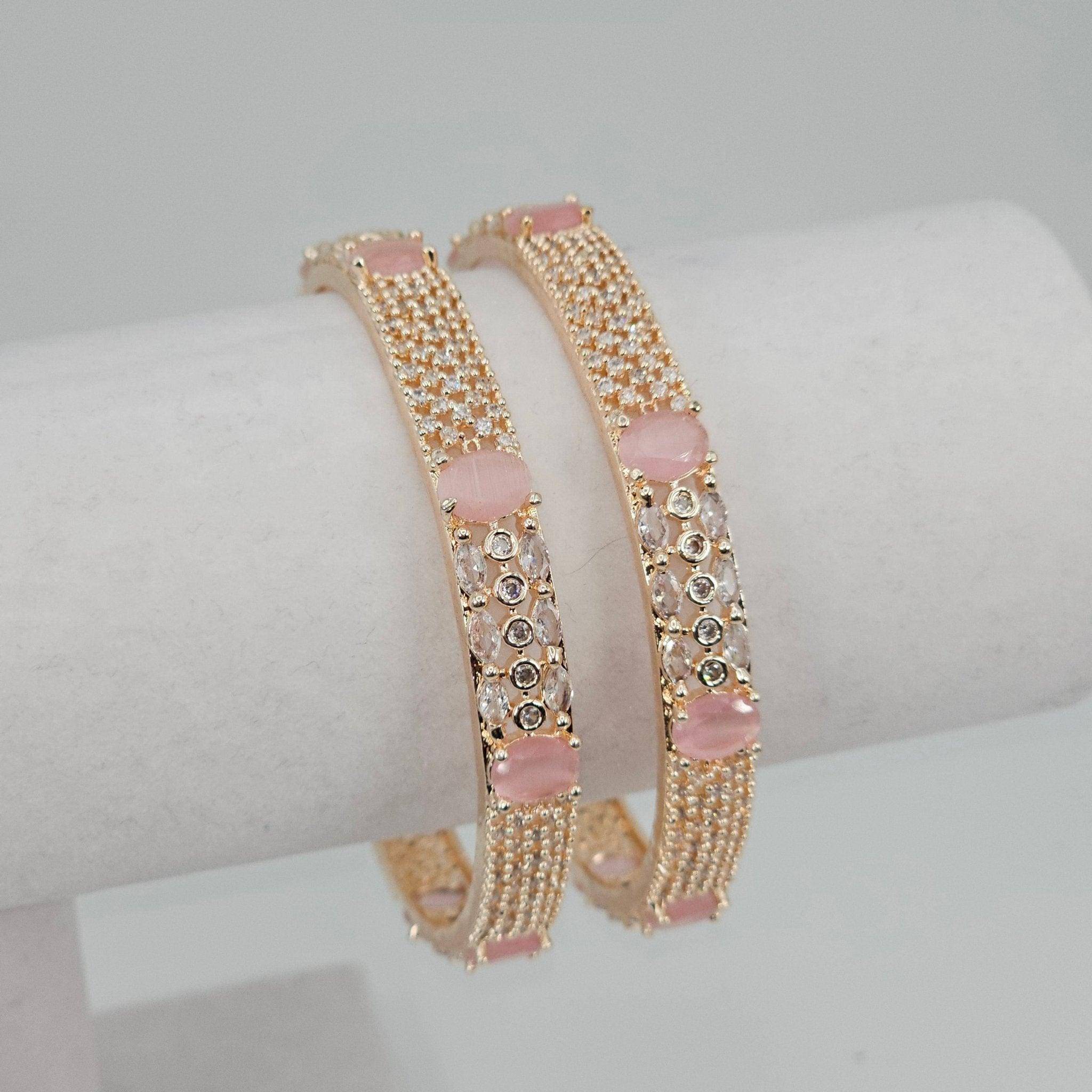 Rose Gold Pink Bangle Set – Bangles | Fancy Fab Jewels UK