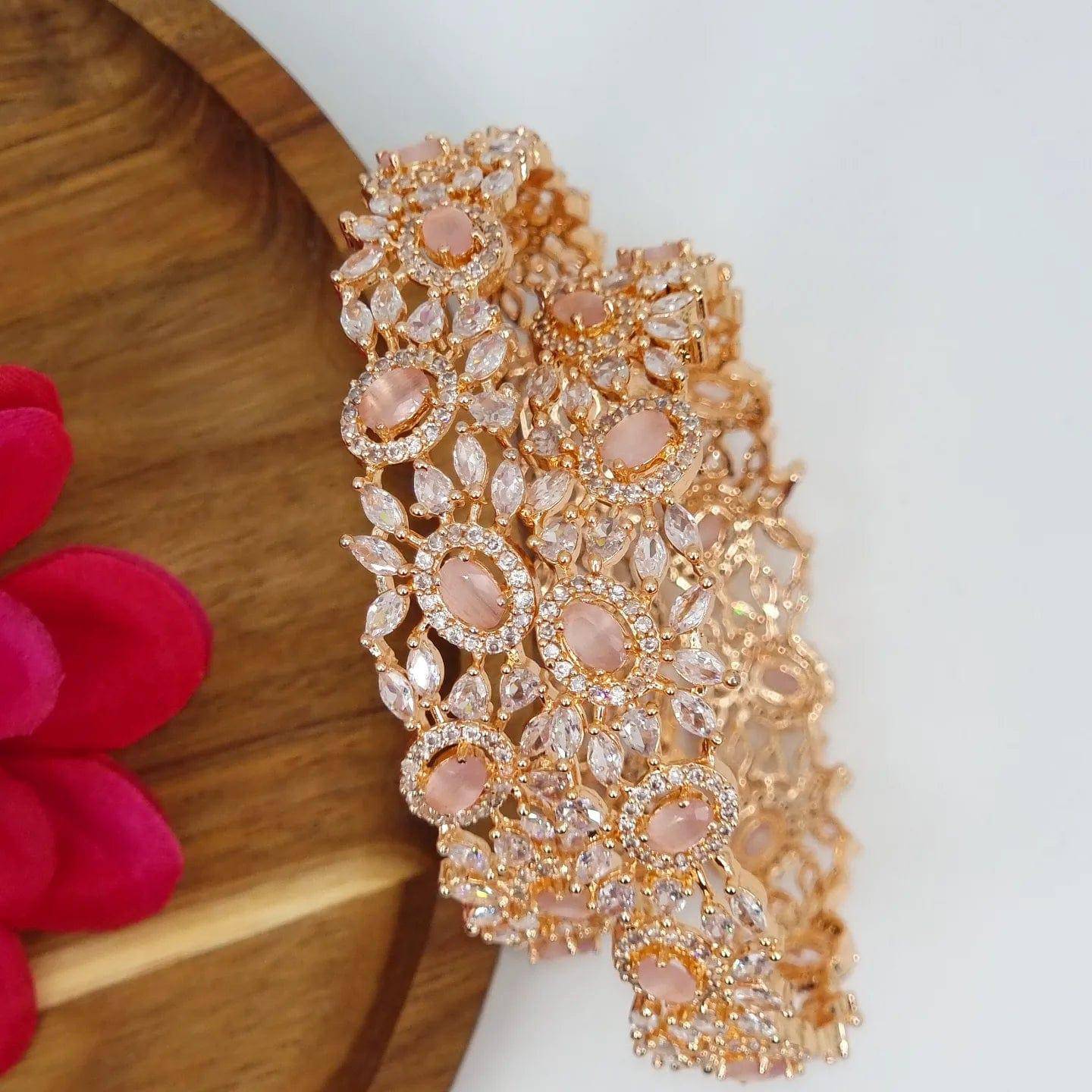 Pair of Rose Gold Bangles - Pink – Bangles | Fancy Fab Jewels UK