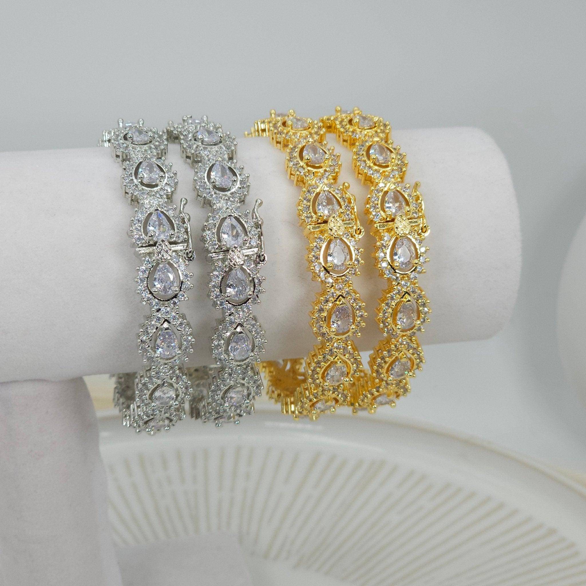 American Diamond Openable Bangles – Bangles | Fancy Fab Jewels UK