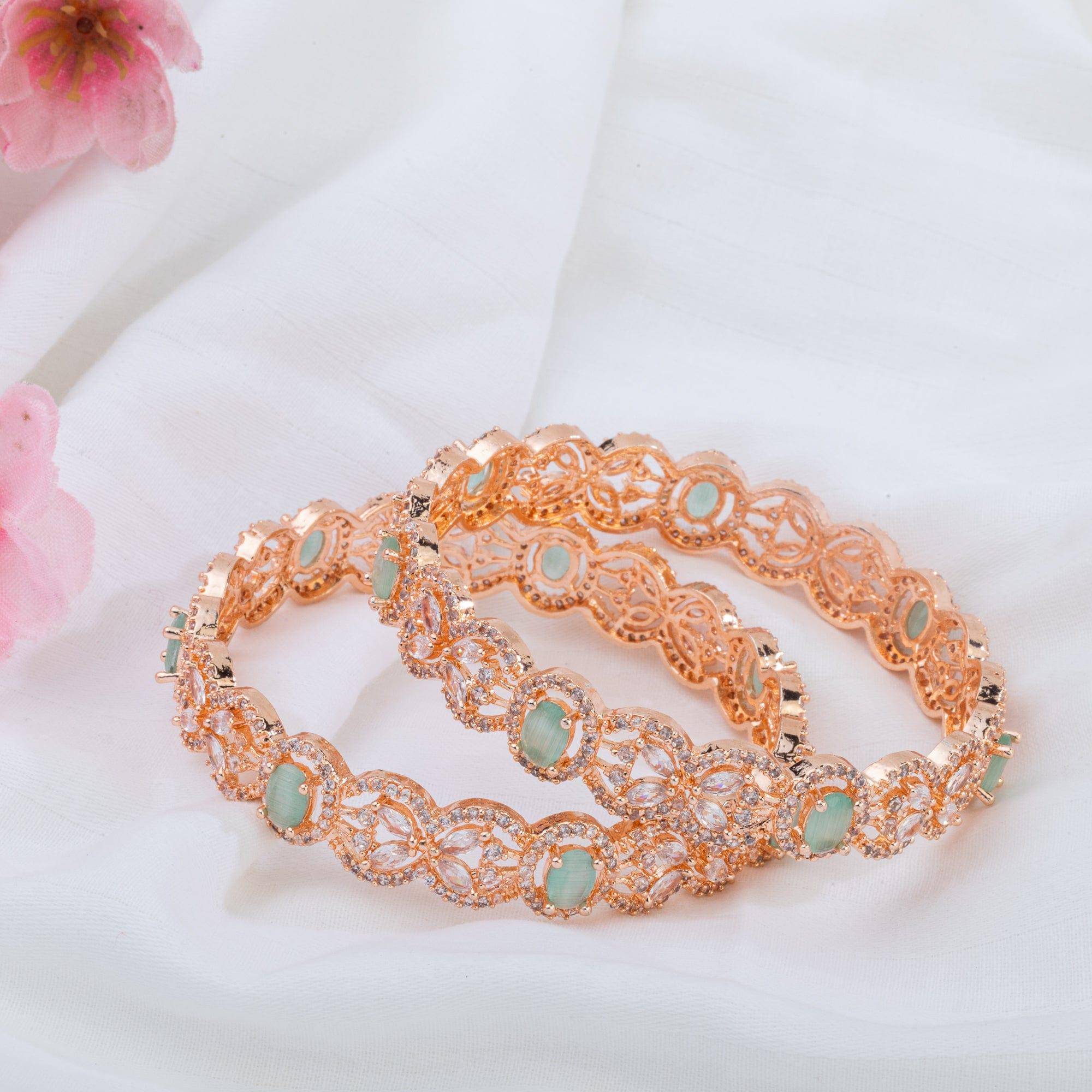 Pair of Rose Gold Bangles Set - Available in Four Colours – Bangles | Fancy Fab Jewels UK