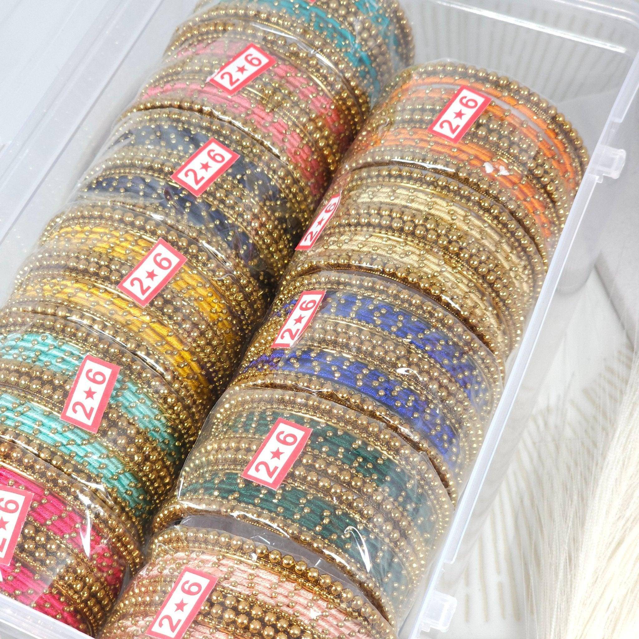 16 pcs Thread Bangle Set - Available in Many Colours – Bangles | Fancy Fab Jewels UK