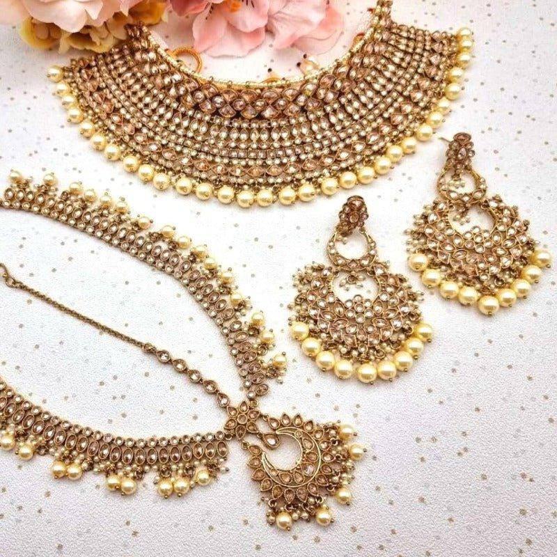 Adhira - bridal jewellery set – choker necklace | Fancy Fab Jewels UK