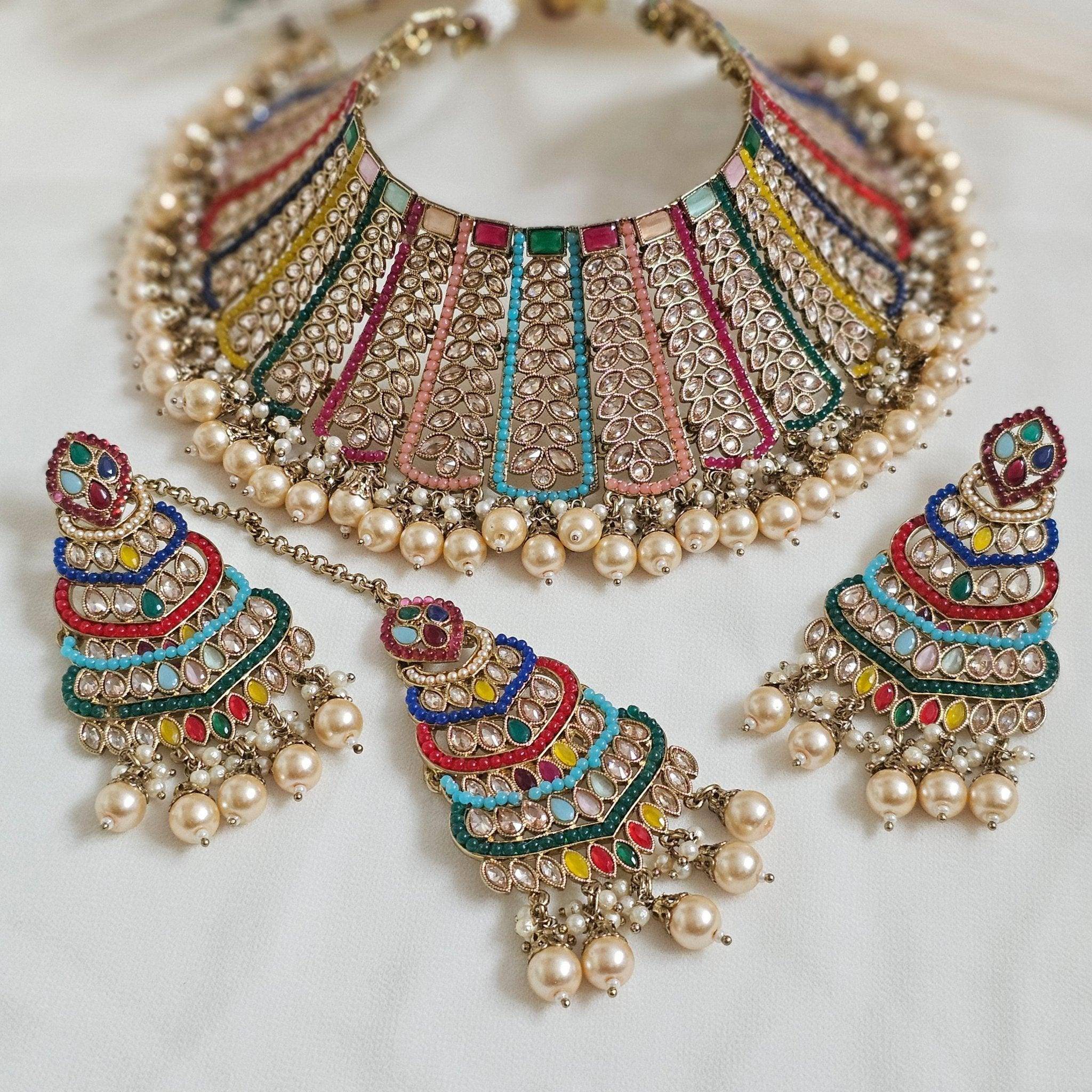 Inara - Polki Bridal Choker Set – choker necklace | Fancy Fab Jewels UK