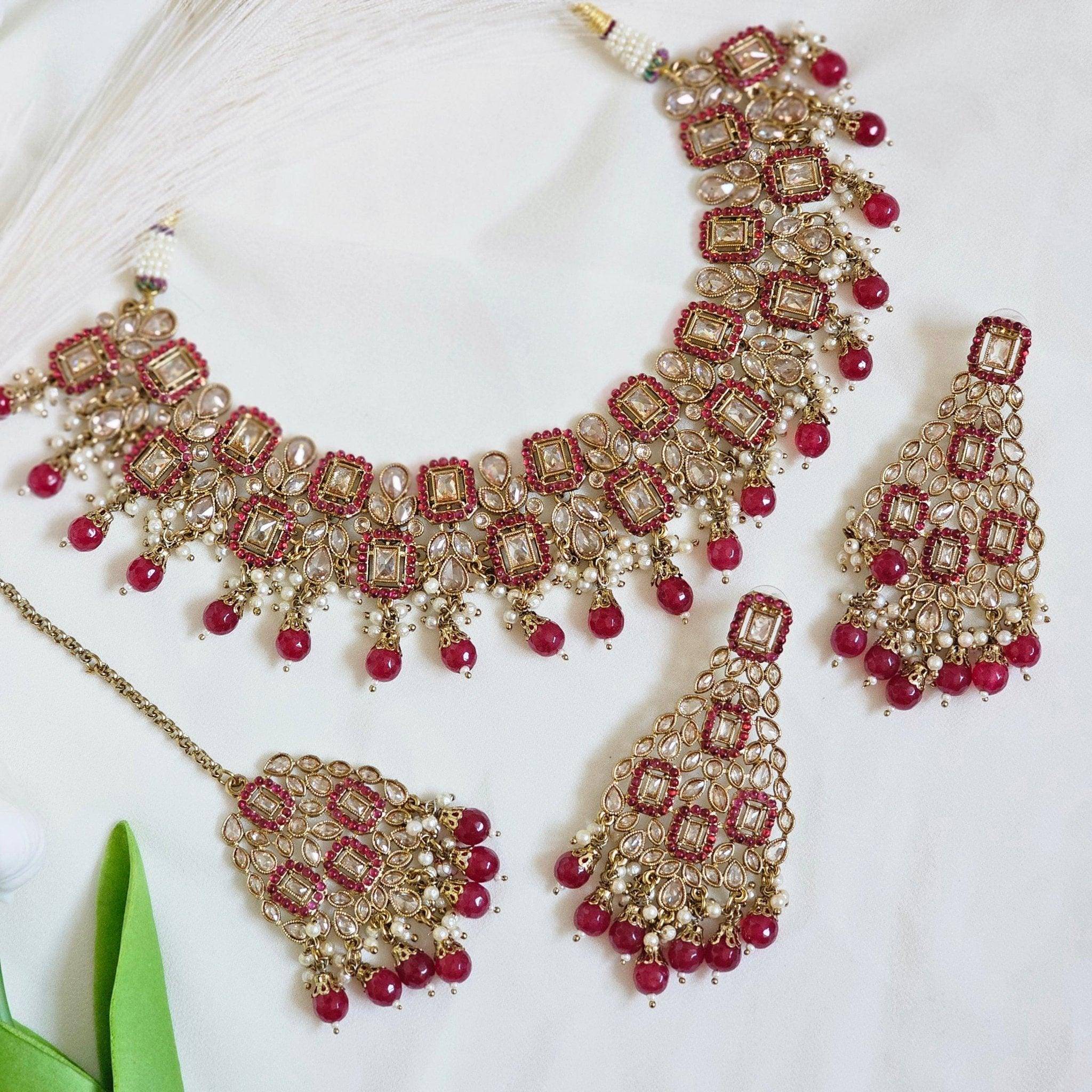 Qubra Set - Available In Four Colours – choker necklace | Fancy Fab Jewels UK