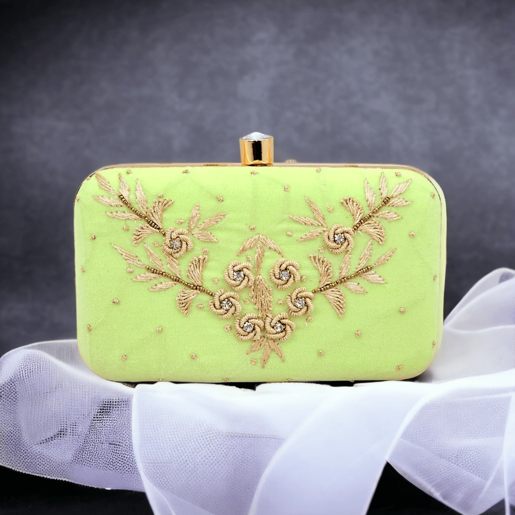 Dhani Mint Green Clutch – Clutch bag | Fancy Fab Jewels UK