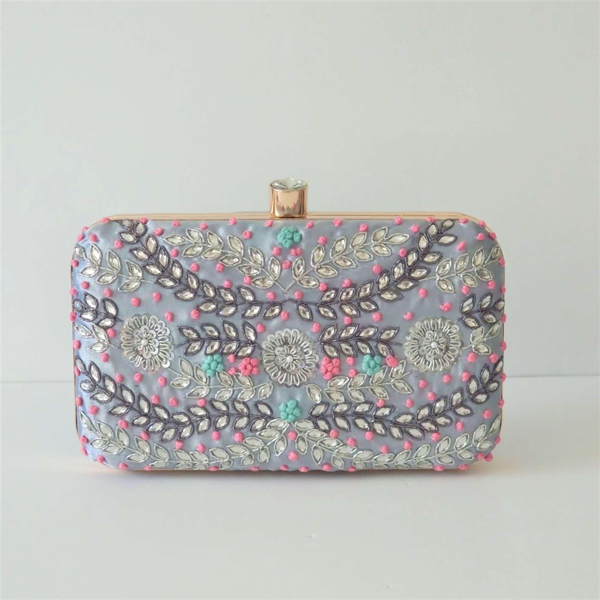 Grey Sahiba Bridal Clutch – Clutch bag | Fancy Fab Jewels UK