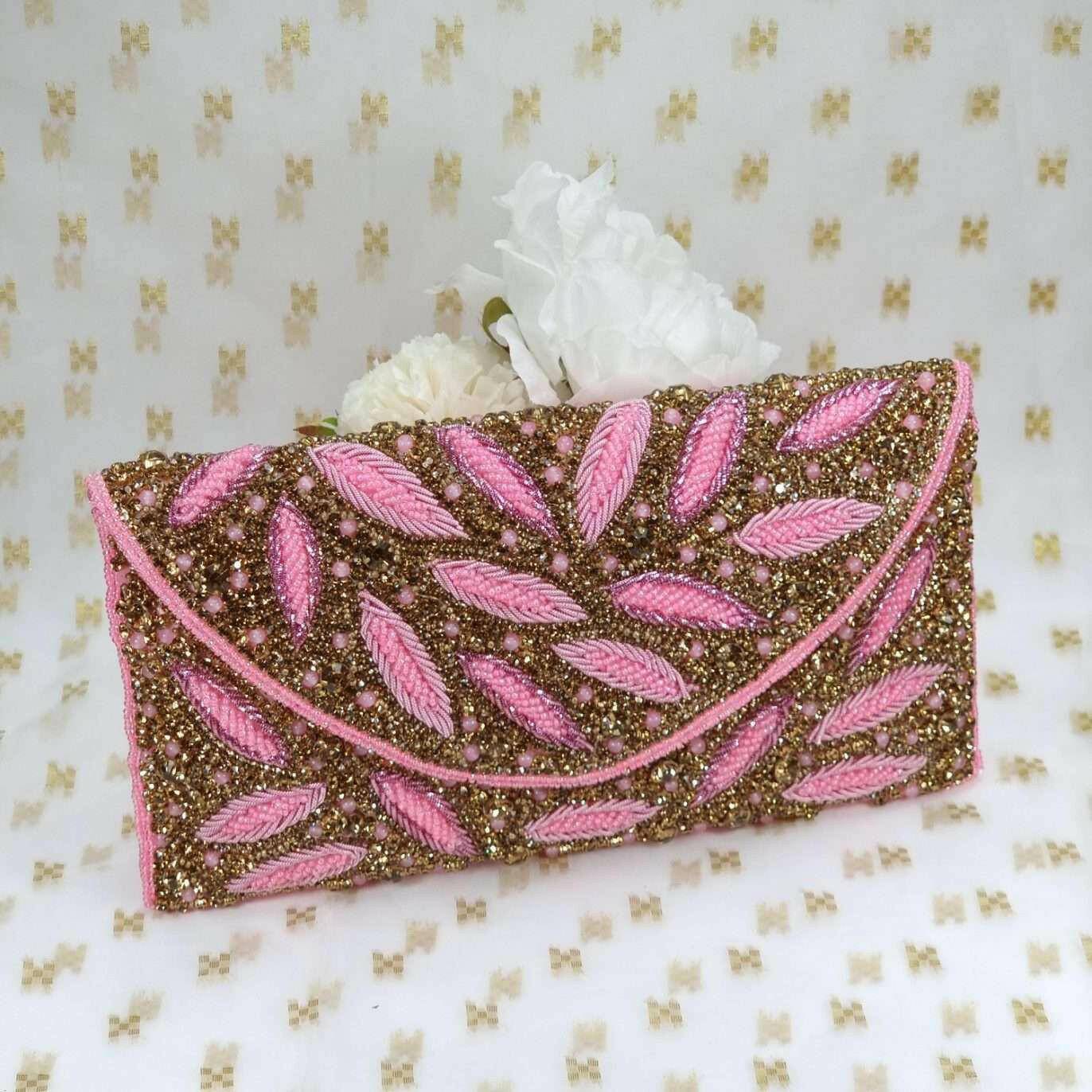 Zaina Bridal Clutch Pink – Clutch bag | Fancy Fab Jewels UK