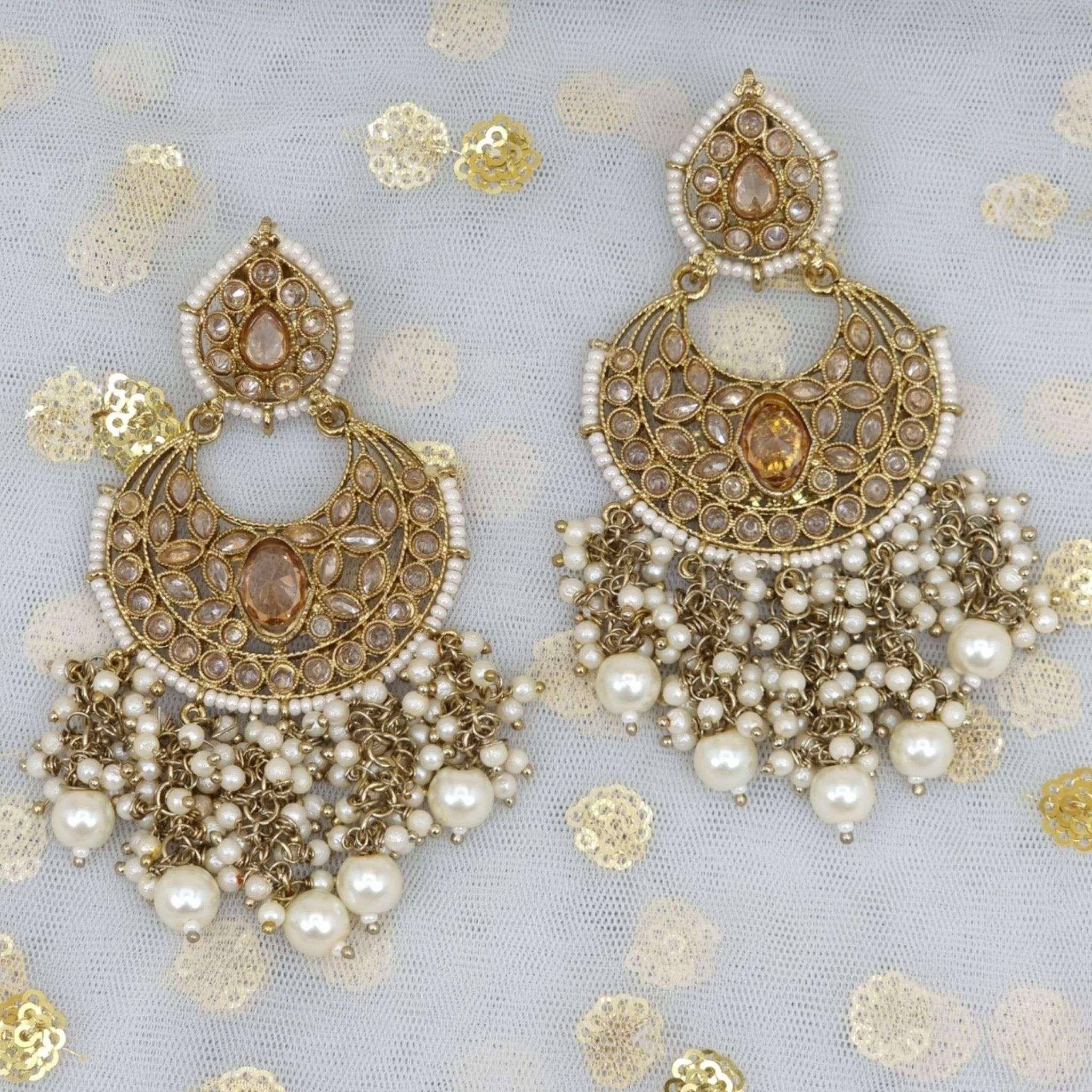 Chaya Bridal Chandelier Earrings – Earrings | Fancy Fab Jewels UK