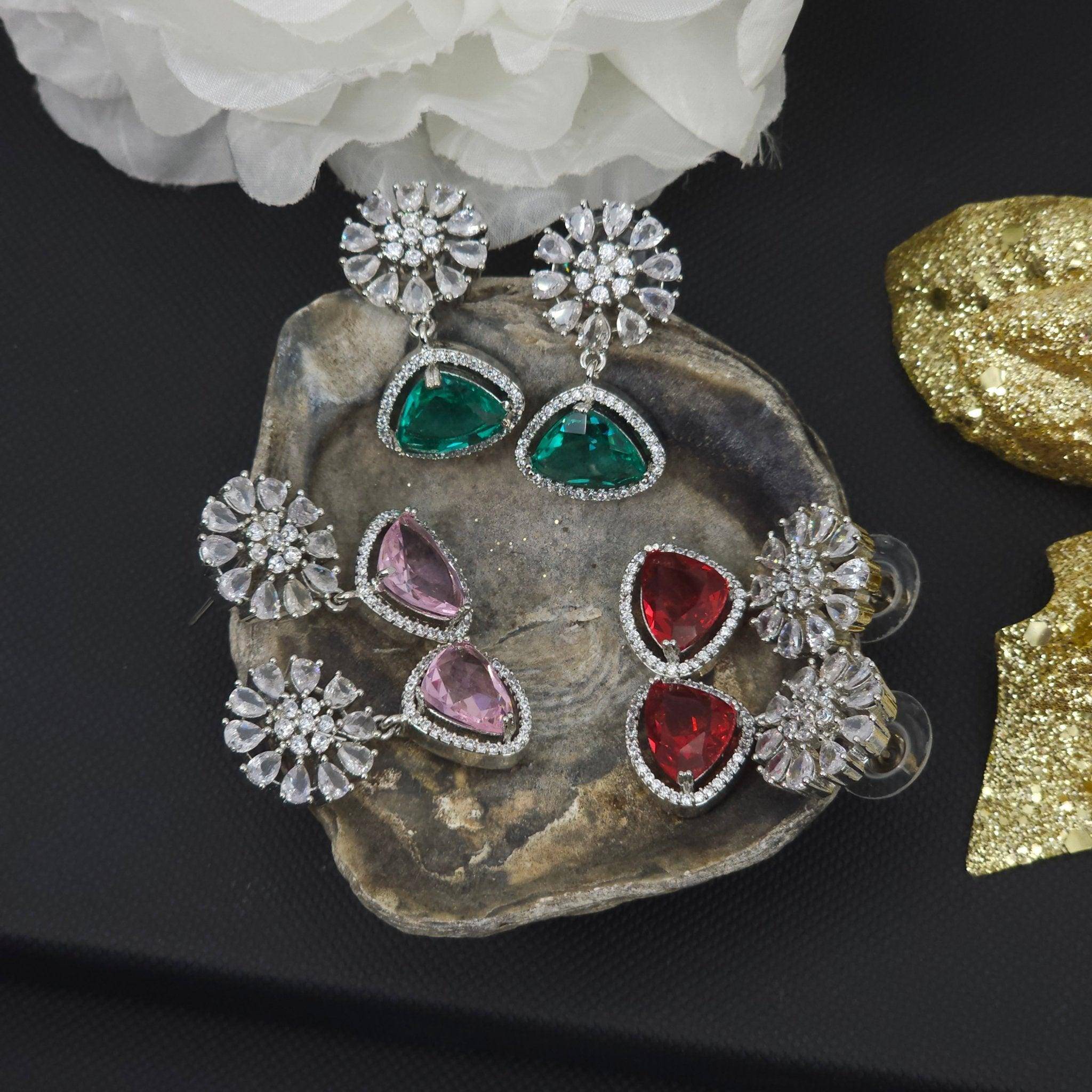 Aella American Diamond Earrings – Earrings | Fancy Fab Jewels UK