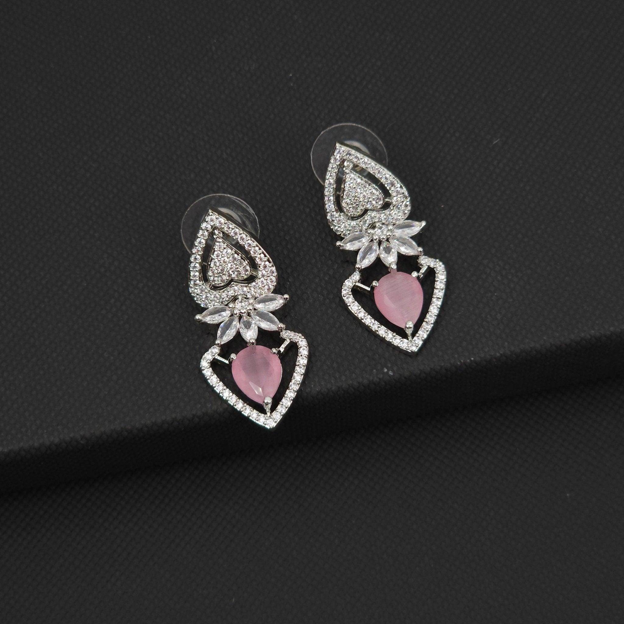 Cora American Diamond Earrings – Earrings | Fancy Fab Jewels UK