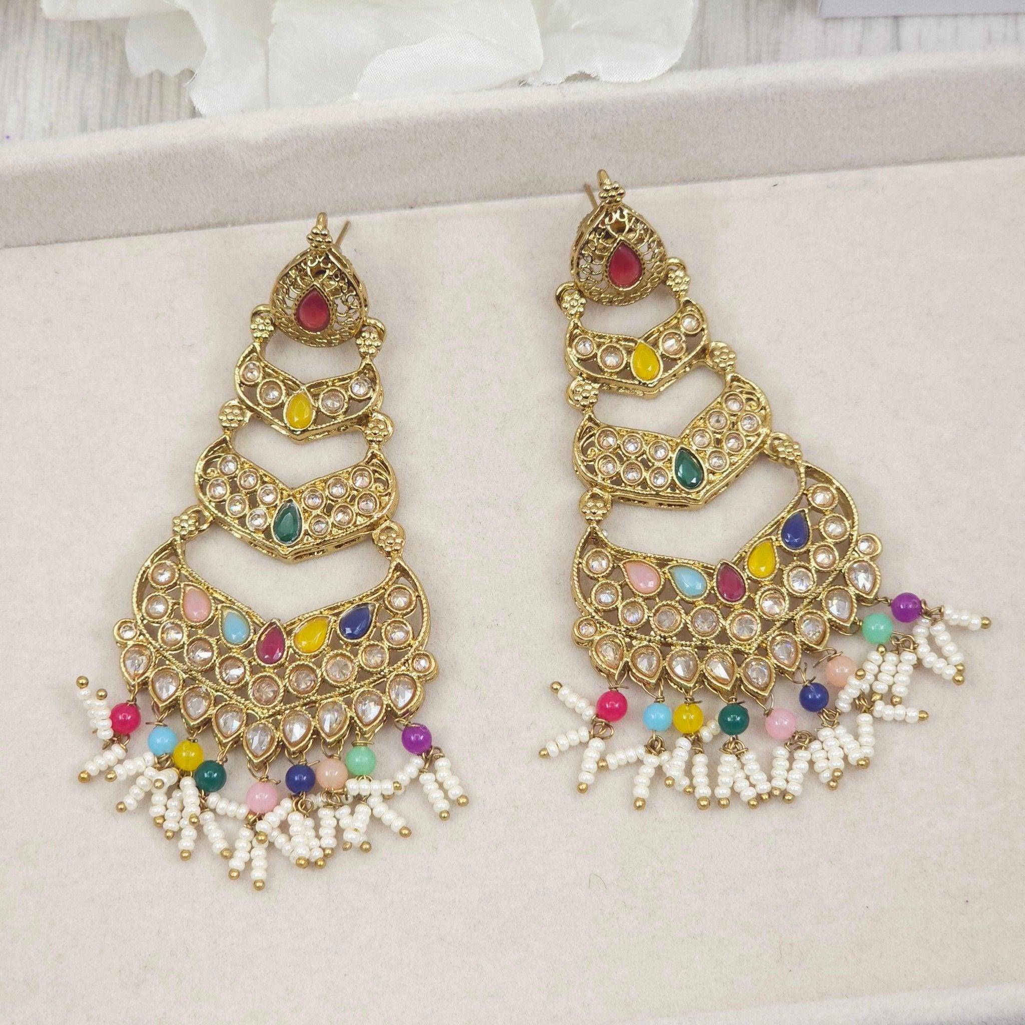 Jasmin Gold Drop Earrings for Women – Earrings | Fancy Fab Jewels UK