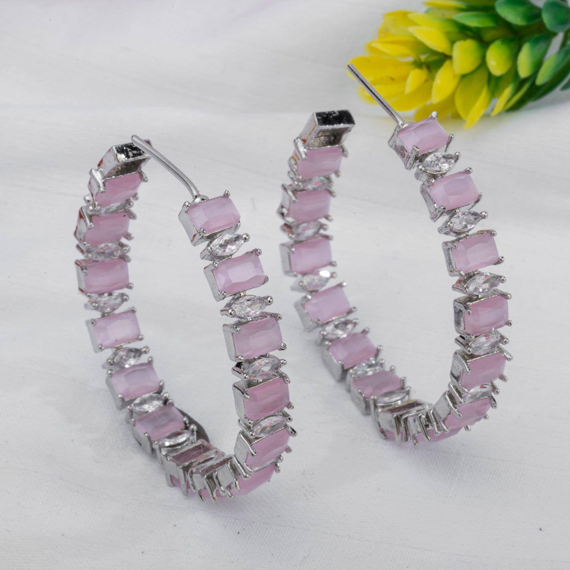 Lilly- American Diamond Hoop Earrings in Seven Colours – Earrings | Fancy Fab Jewels UK