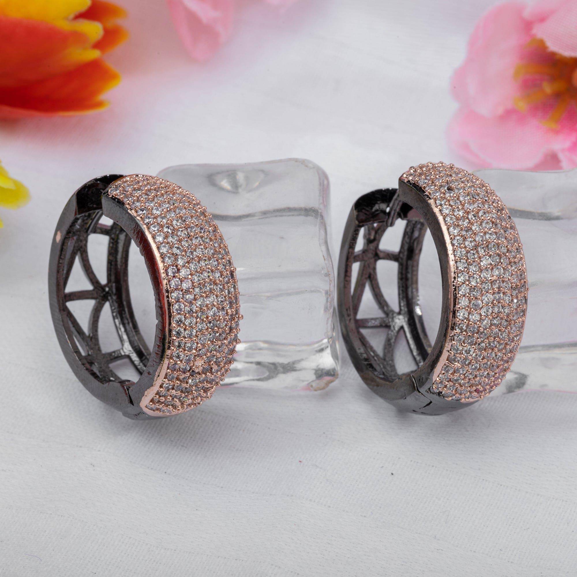 Mia- American Diamond Hoop Earrings – Earrings | Fancy Fab Jewels UK