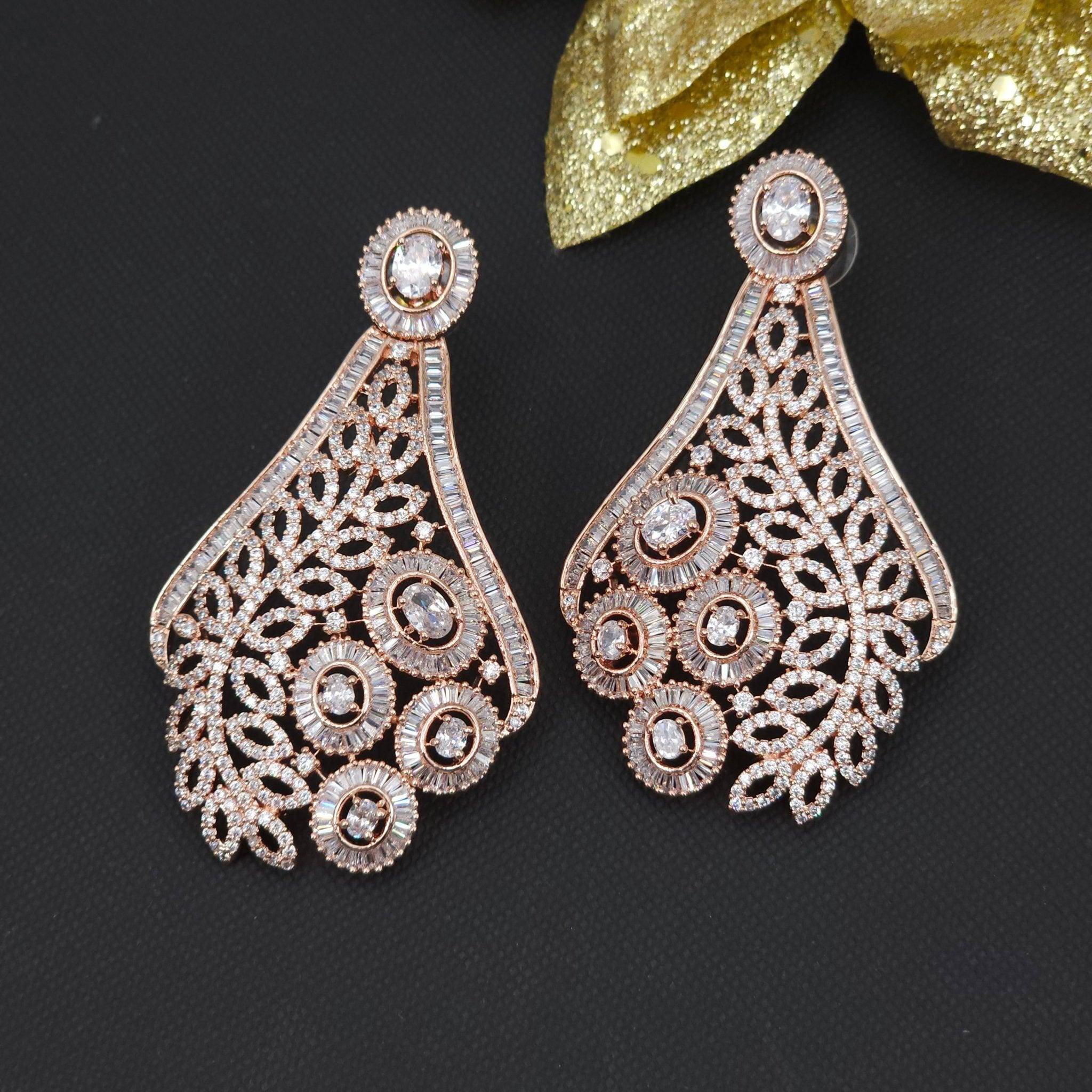 Serenity American Diamond Statement Earrings – Earrings | Fancy Fab Jewels UK