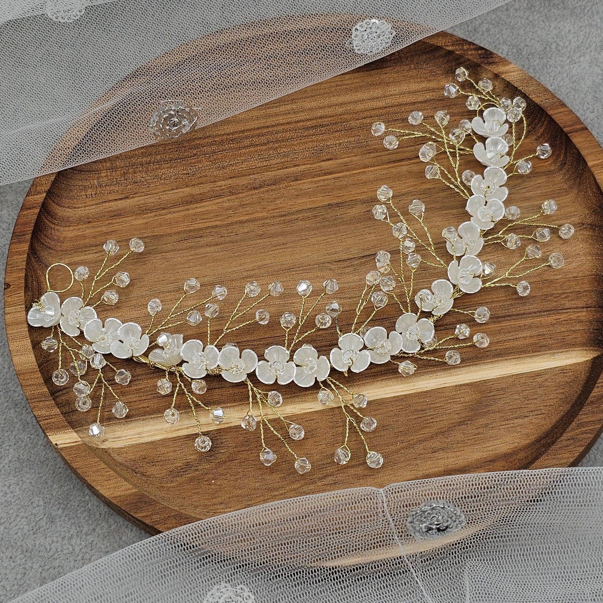 Ivory Bridal Hairvine Hair Brooch Headpiece – Hair Choti | Fancy Fab Jewels UK