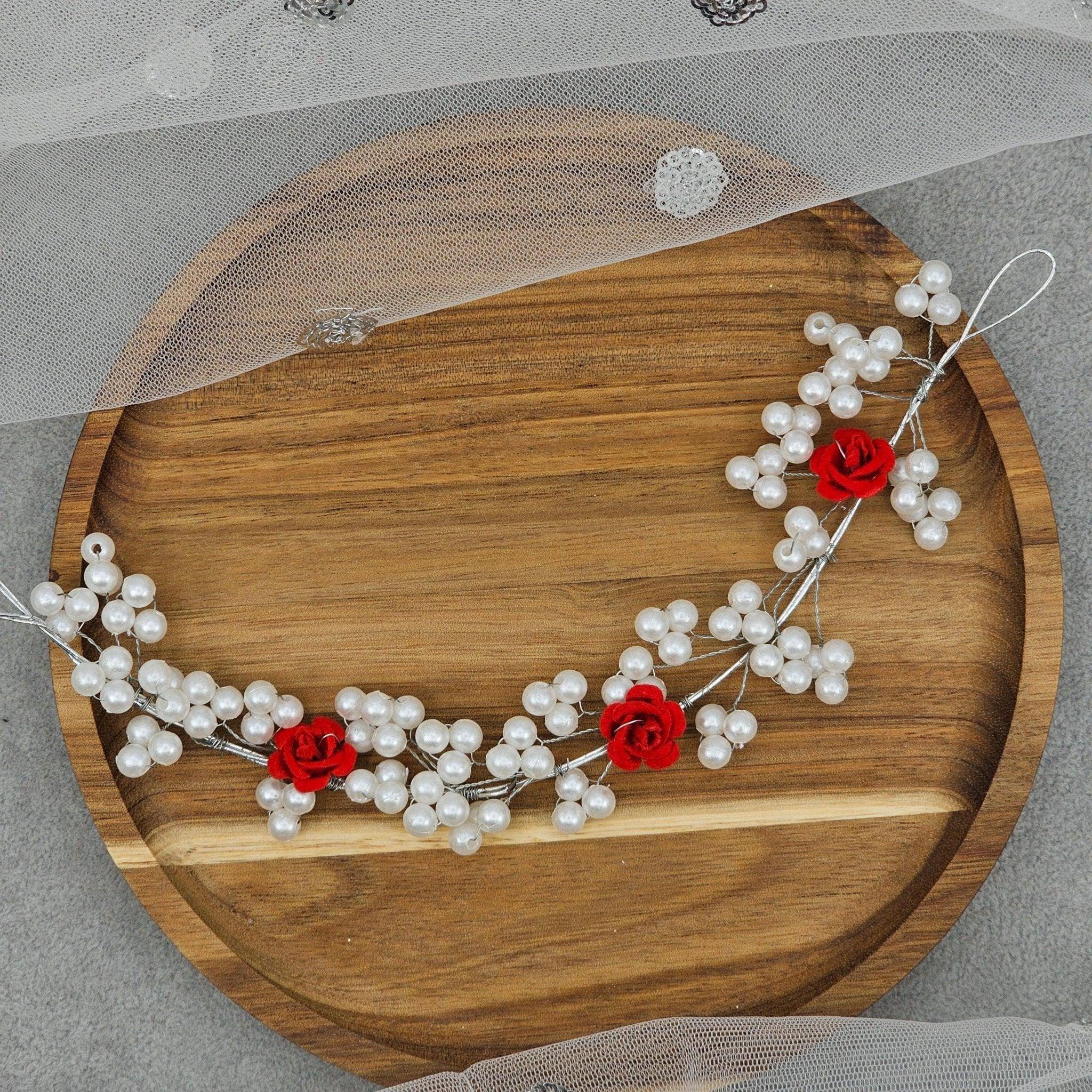Lia White Bridal Hairvine Hair Brooch Headpiece – Hair Choti | Fancy Fab Jewels UK