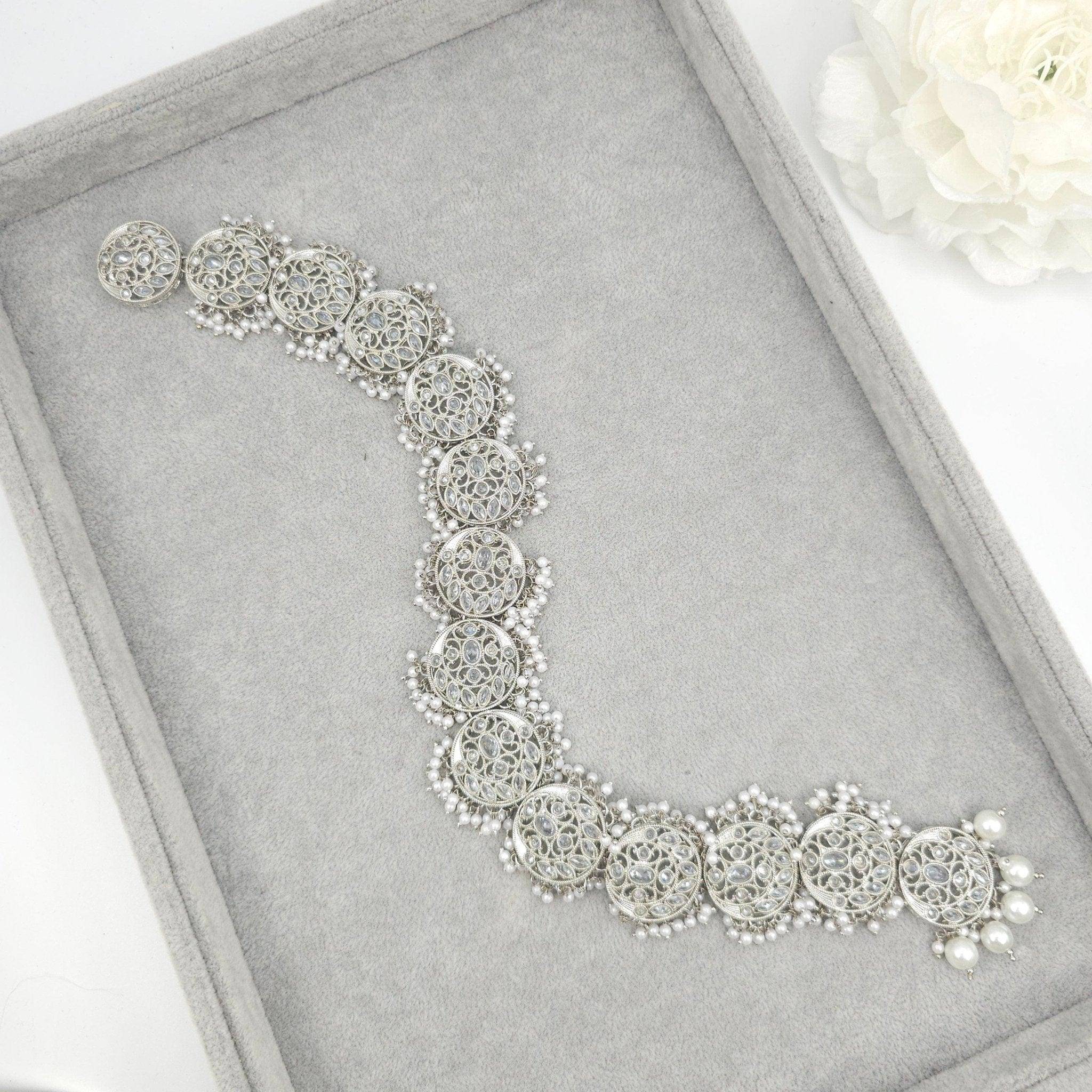 Seema- Polki & Pearl Hair Plait Piece – Hair Choti | Fancy Fab Jewels UK