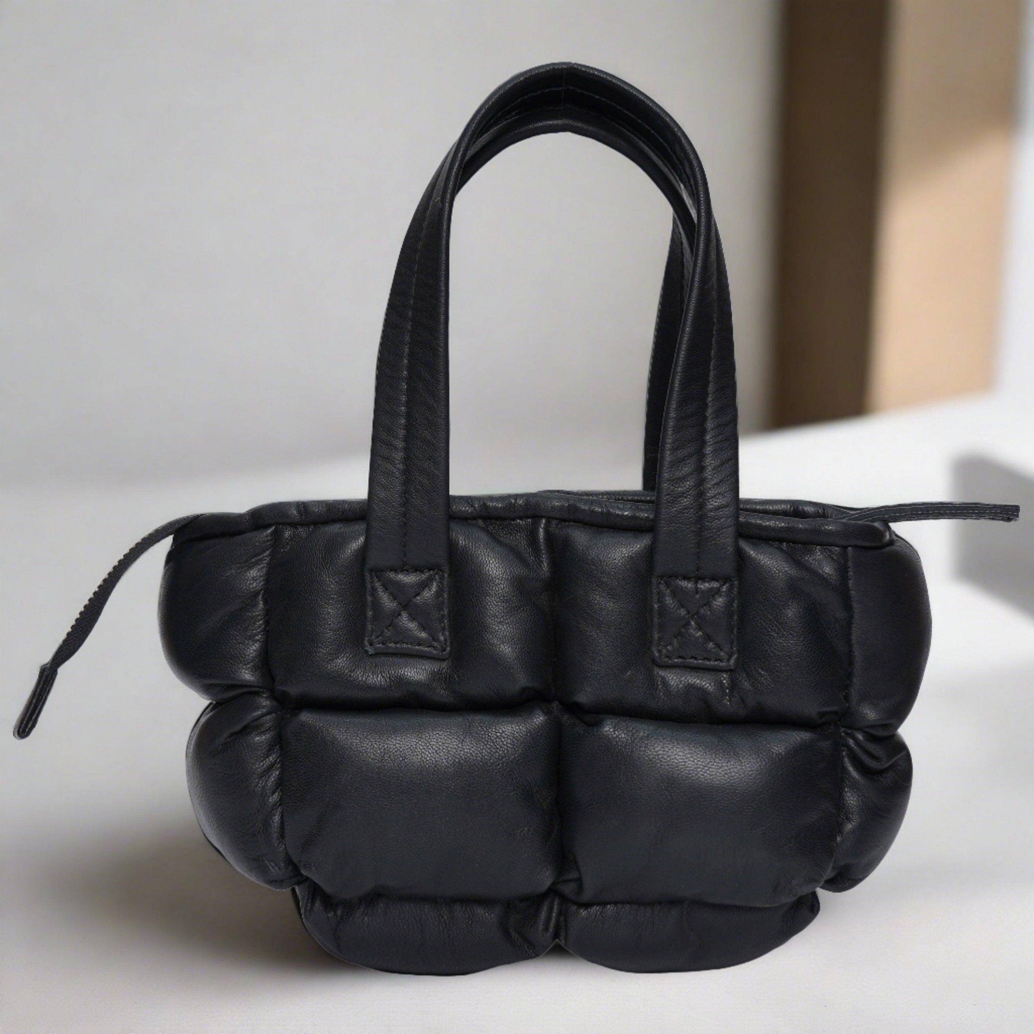 Women's Black Genuine Leather Mini Tote Cross body Bag – Hand Bag | Fancy Fab Jewels UK