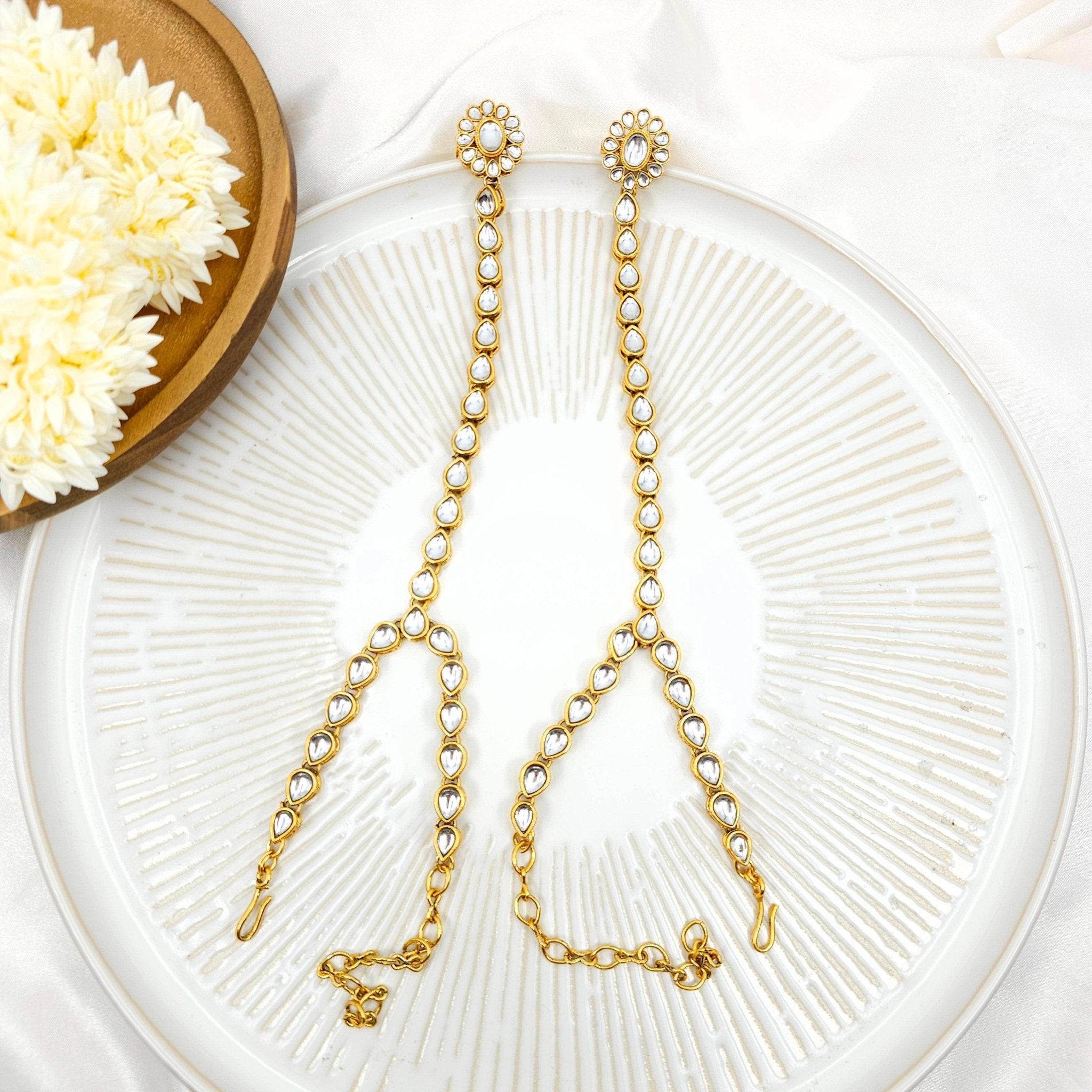 FFJ Kundan Hathphool Hand Harness – Hand Pieces | Fancy Fab Jewels UK