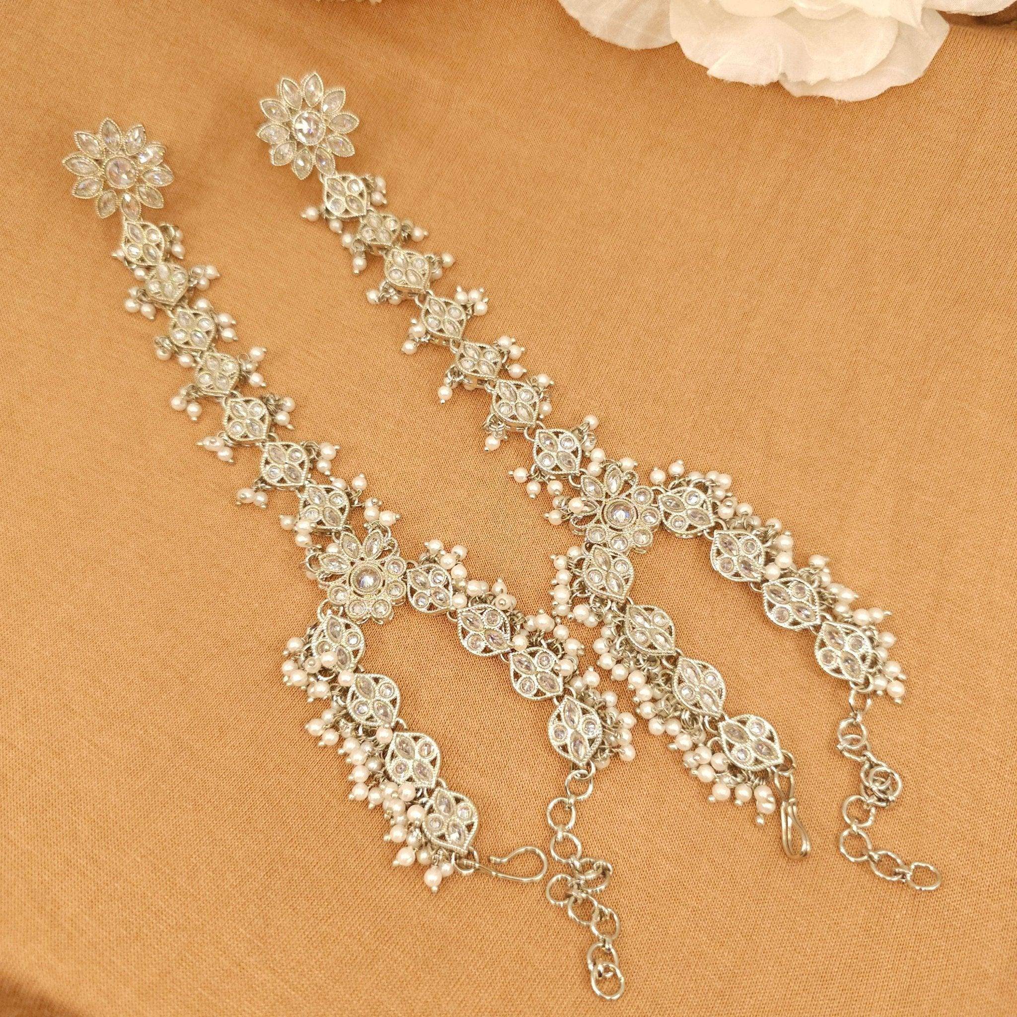 Mahjabin Silver Polki Hand Pieces – Hand Pieces | Fancy Fab Jewels UK