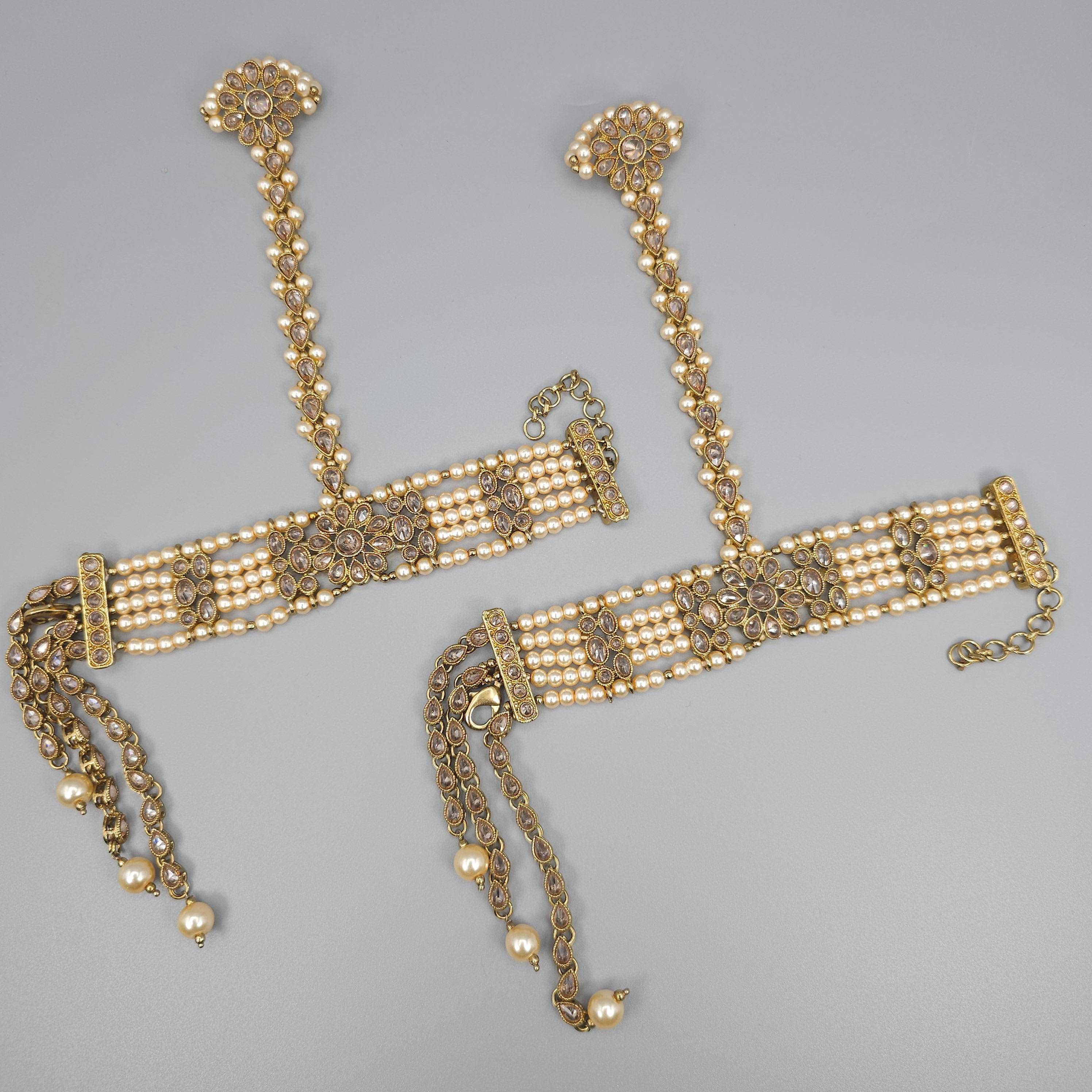 Statement Pearl Droplet Polki Hand Harness – Hand Pieces | Fancy Fab Jewels UK