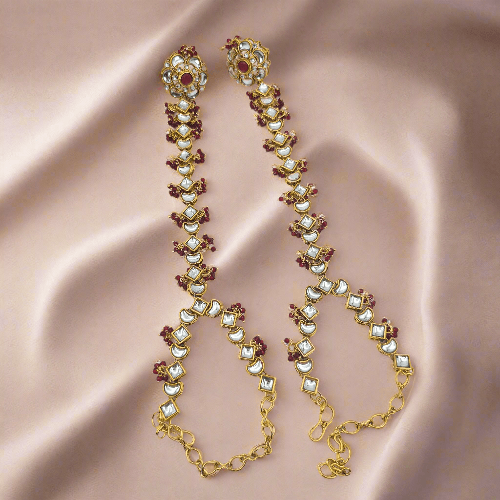 FFJ Kundan Hathphool Hand Harness – Hand Pieces | Fancy Fab Jewels UK