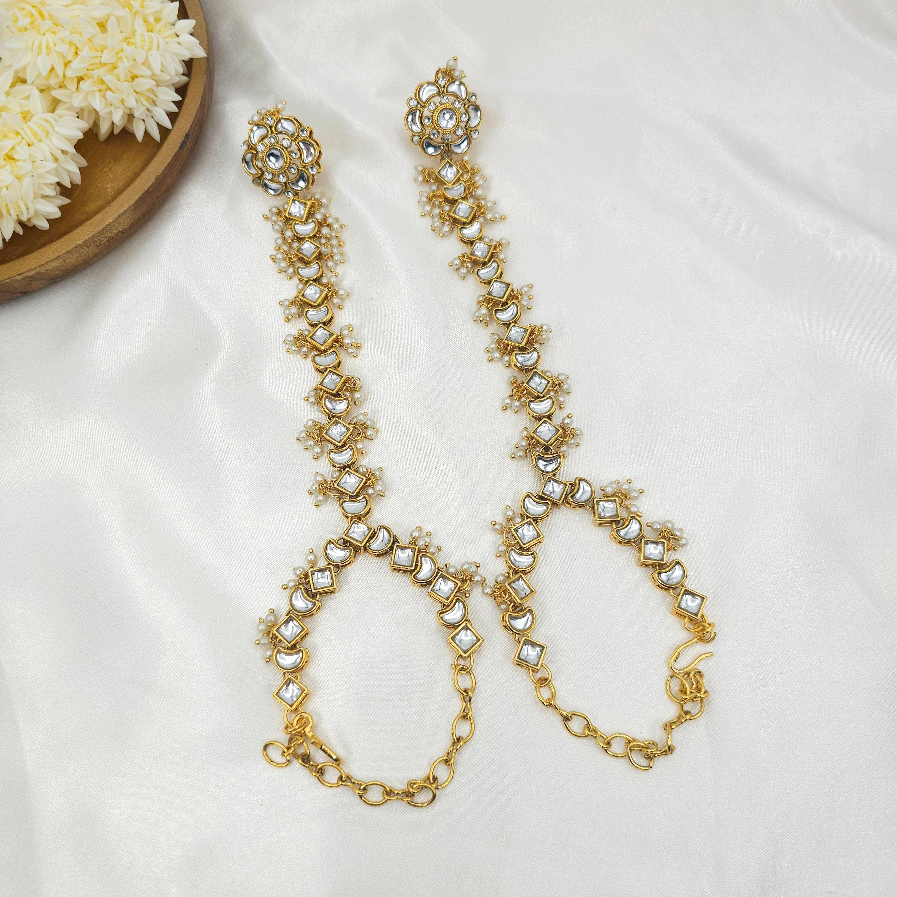 FFJ Kundan Hathphool Hand Harness – Hand Pieces | Fancy Fab Jewels UK