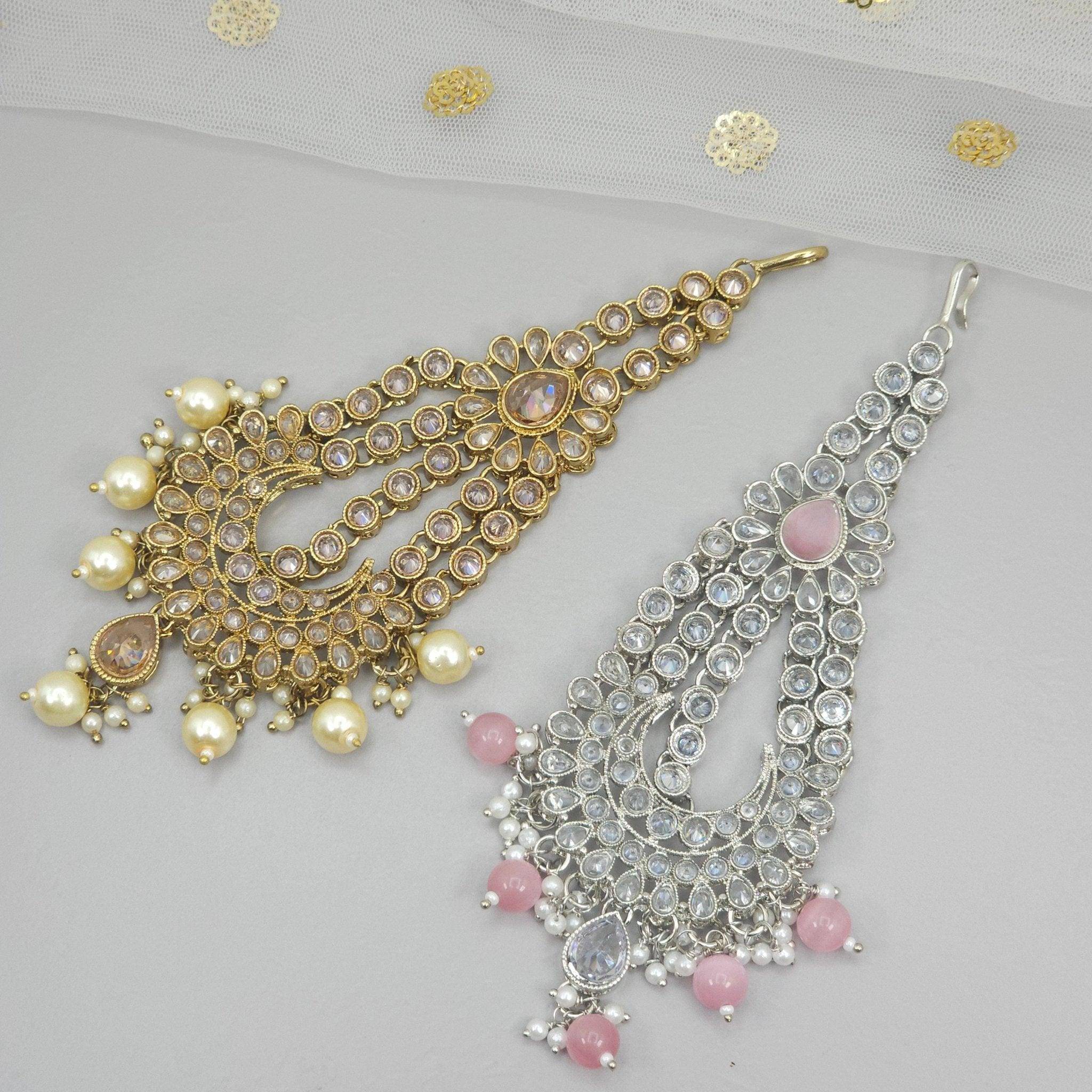 Asma- Antique Reverse Polki Bridal Hair Passa – Jhumar | Fancy Fab Jewels UK