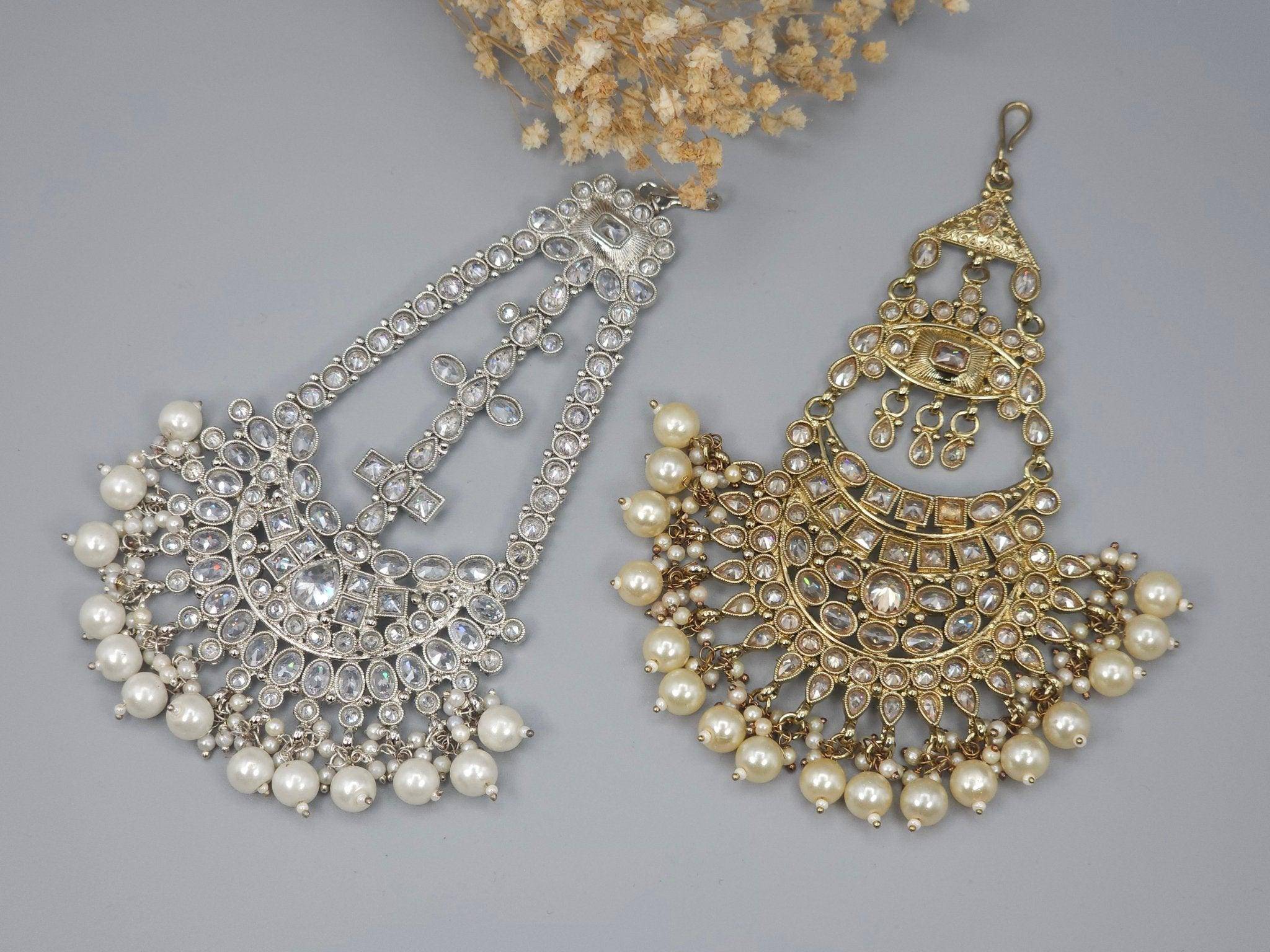 Meera- Antique Reverse Polki Bridal Hair Passa – Jhumar | Fancy Fab Jewels UK
