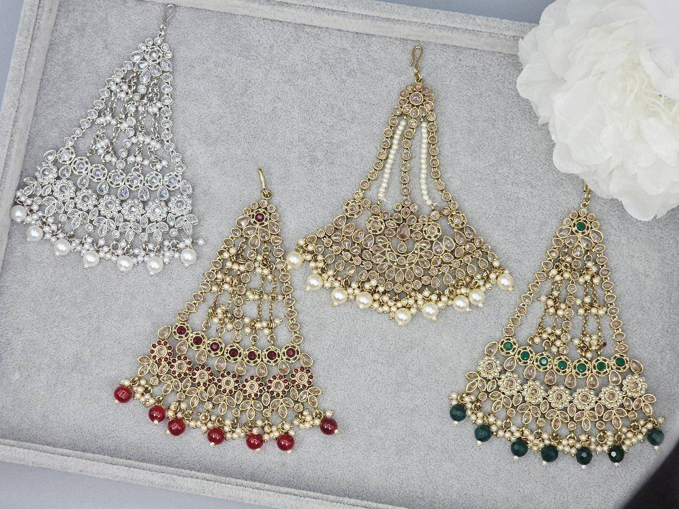 Saira- Antique Reverse Polki Bridal Hair Passa – Jhumar | Fancy Fab Jewels UK