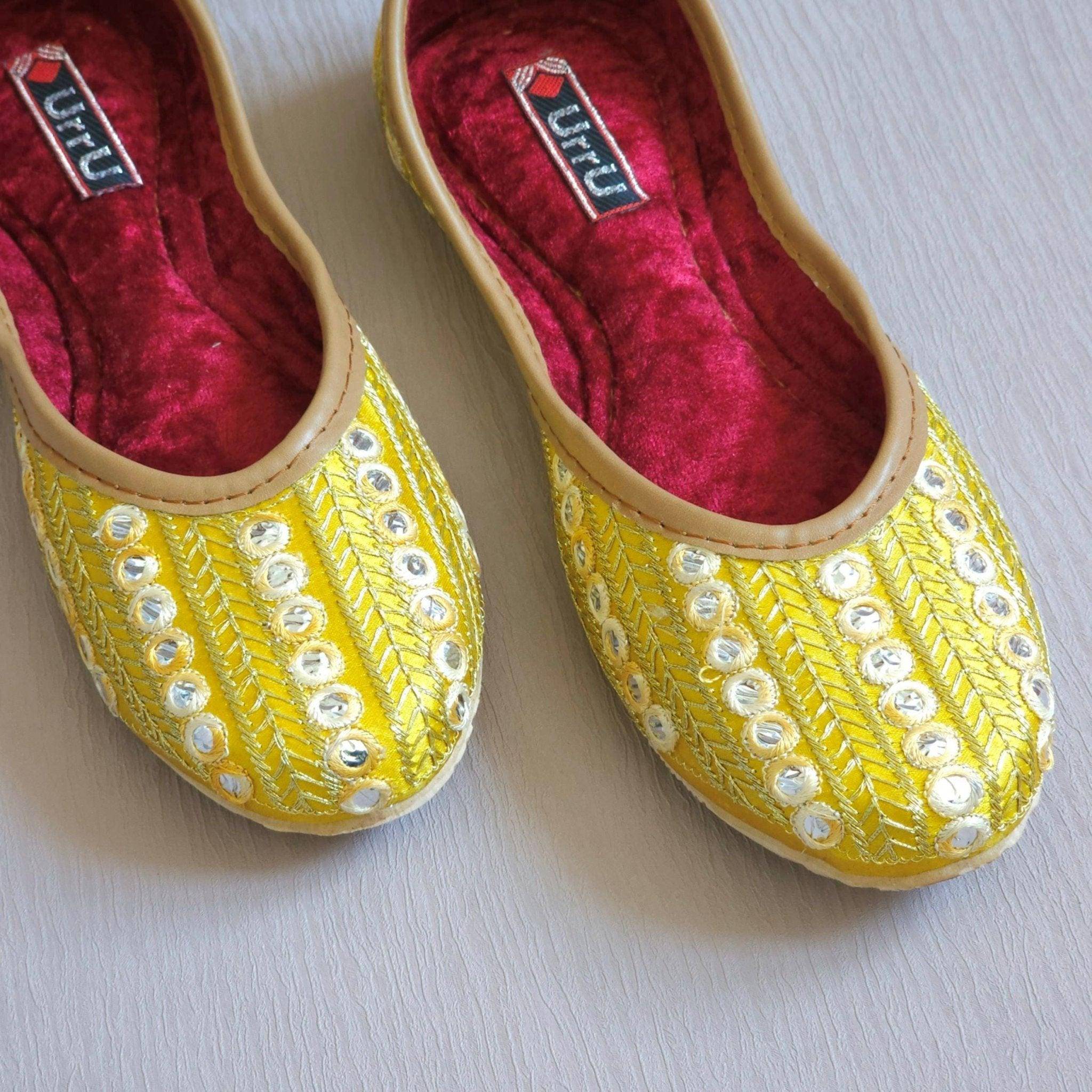 Divya - Yellow Ballerina Jutti Shoes – Jutti | Fancy Fab Jewels UK