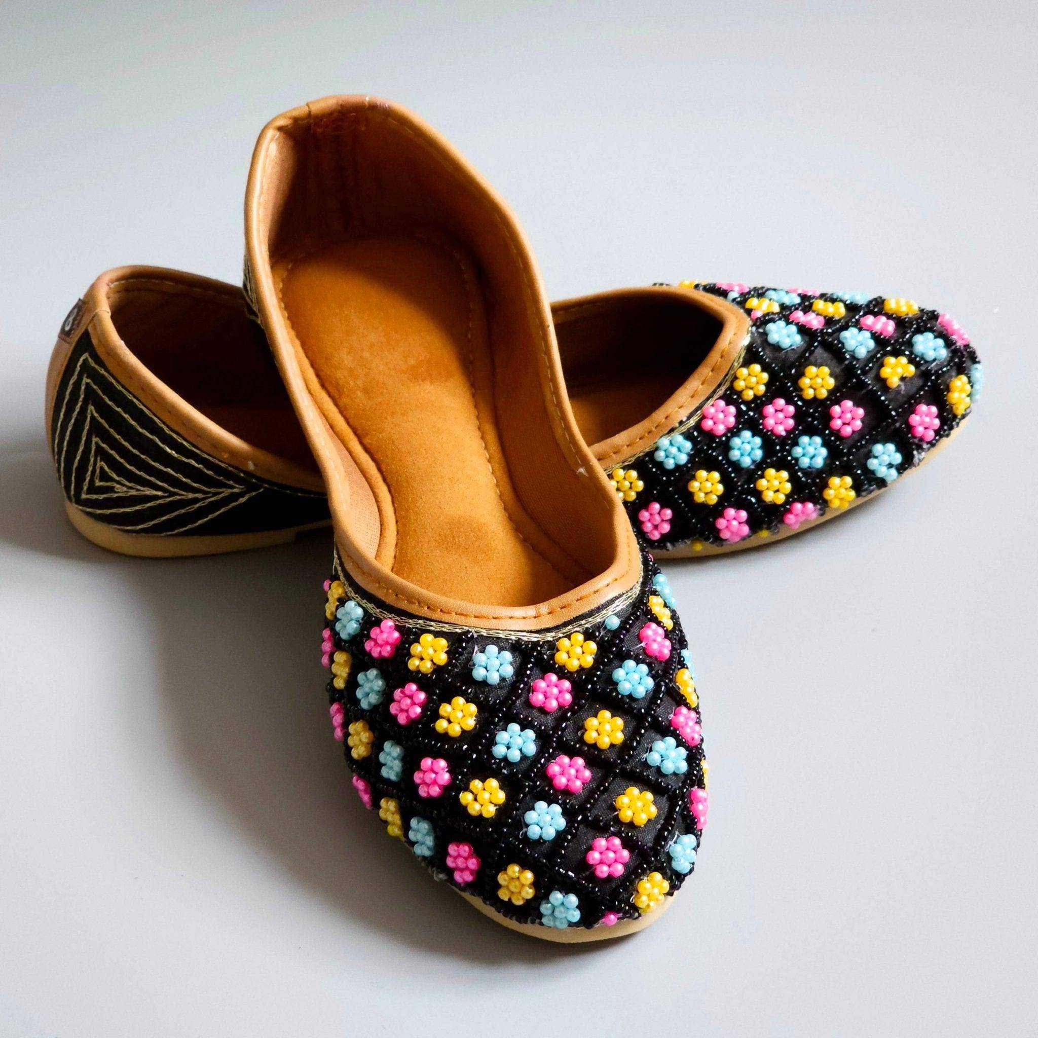 Elina - Black Multicolour Ballerina – Jutti | Fancy Fab Jewels UK