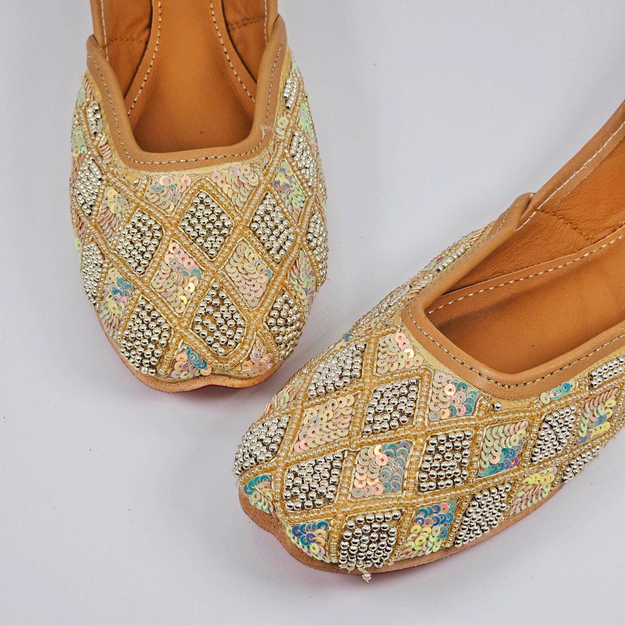 Jugmug Gold Embelised Bridal Juttis – Jutti | Fancy Fab Jewels UK