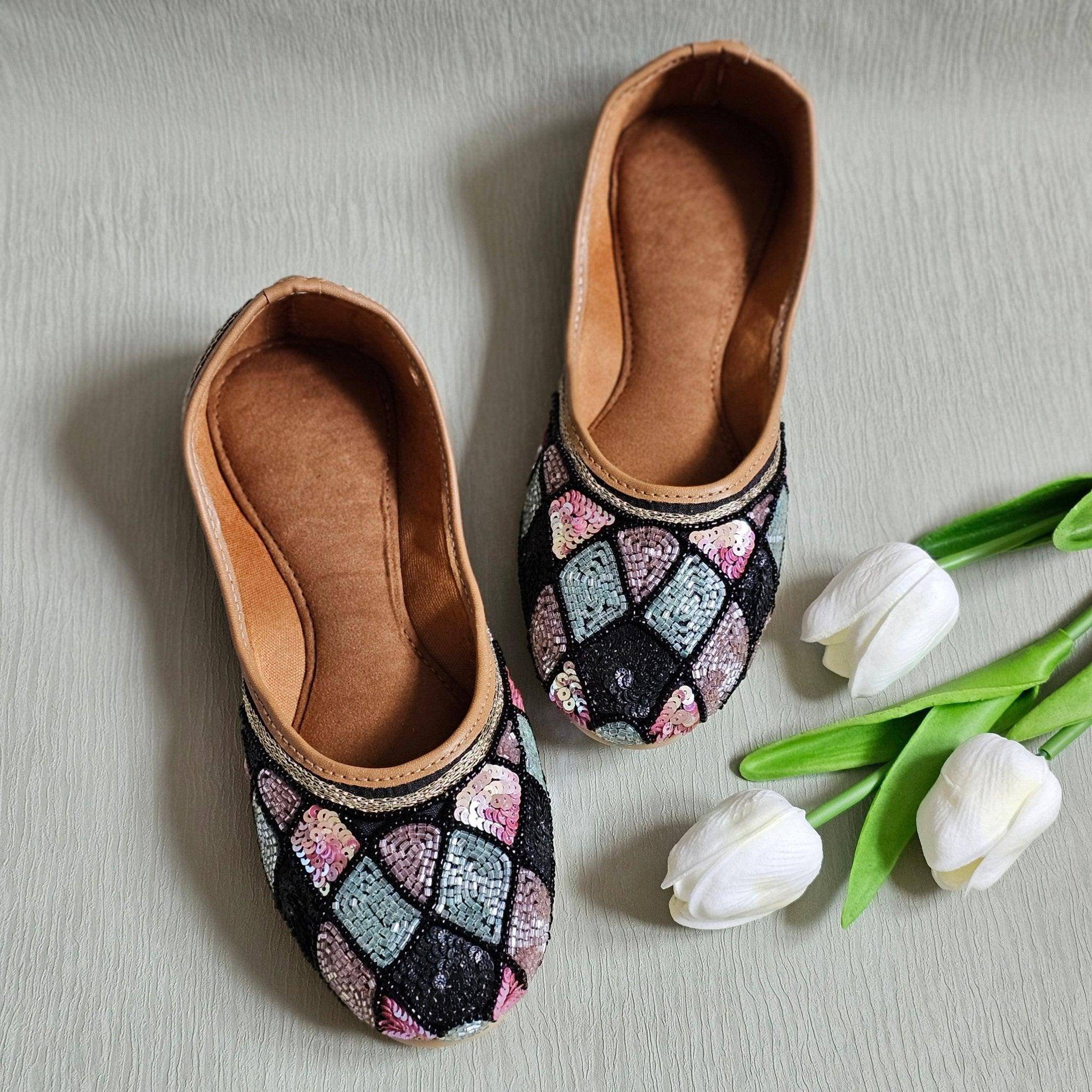 Sable - Black Multicolour Ballerina – Jutti | Fancy Fab Jewels UK