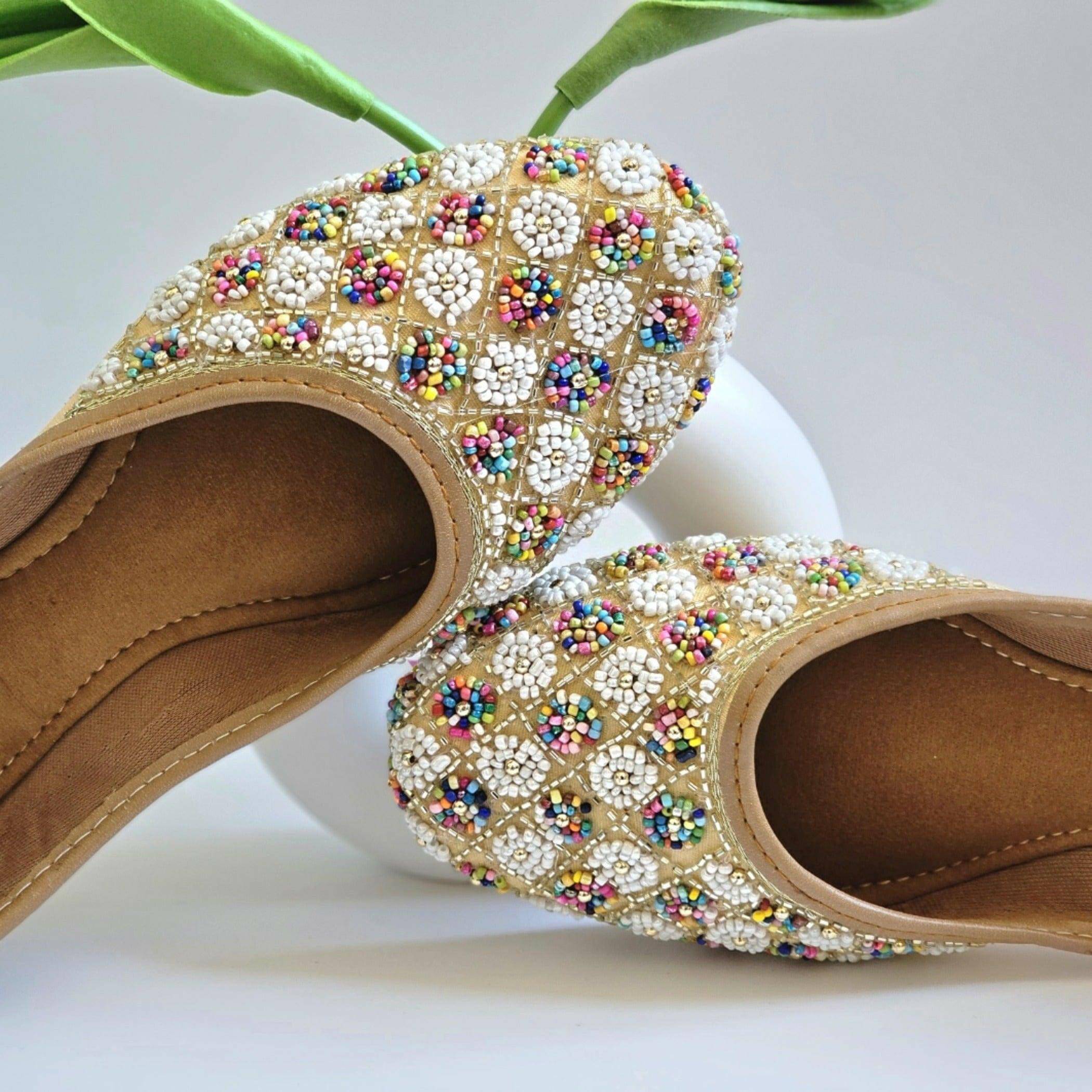Usha - Golden Beige Ballerina – juttis | Fancy Fab Jewels UK
