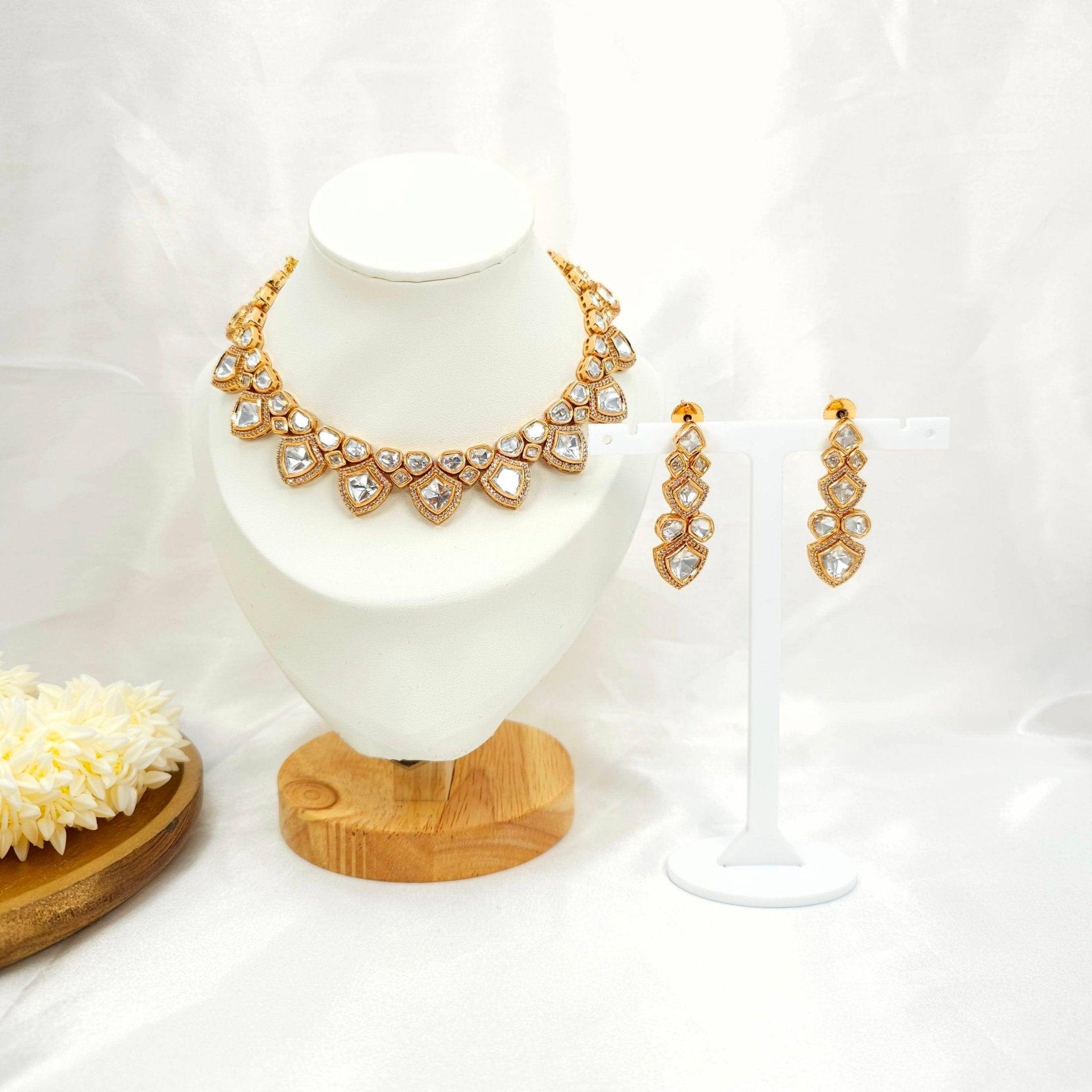 Aman Uncut Kundan Bridal Choker Necklace Set – Kundan Necklace | Fancy Fab Jewels UK