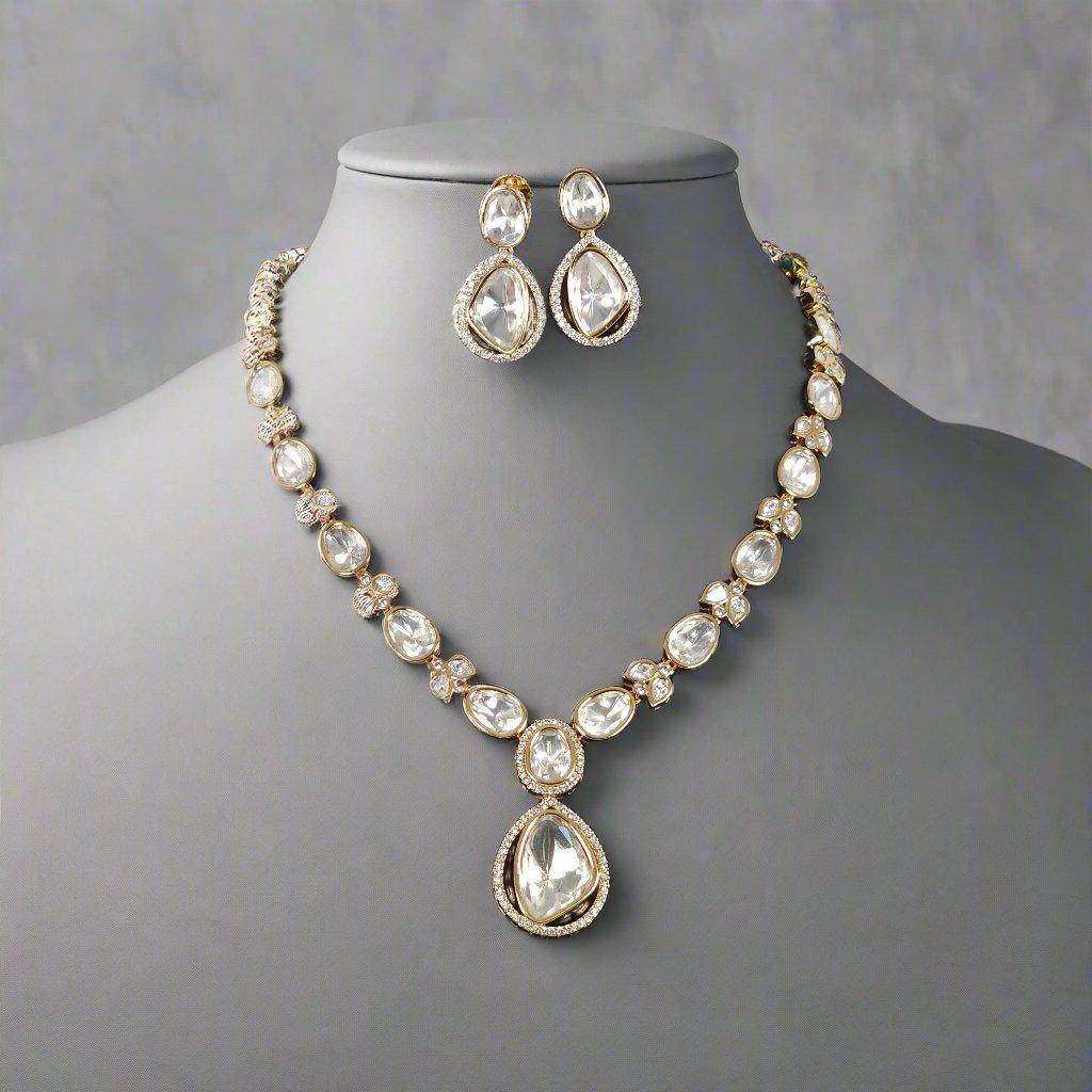 Pallavi Uncut Kundan Bridal Choker Necklace Set – Kundan Necklace | Fancy Fab Jewels UK