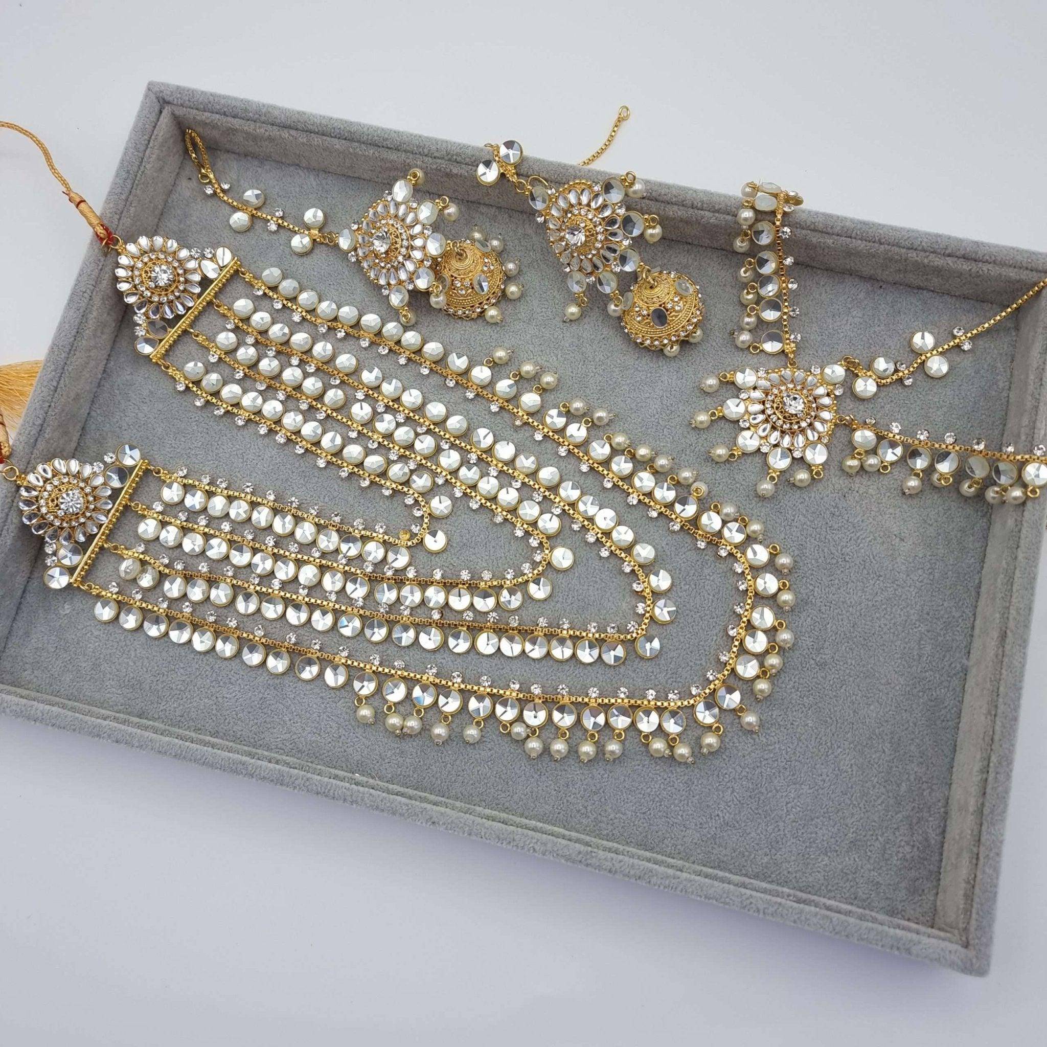 Naazneen Bridal Mala Set – long necklace | Fancy Fab Jewels UK